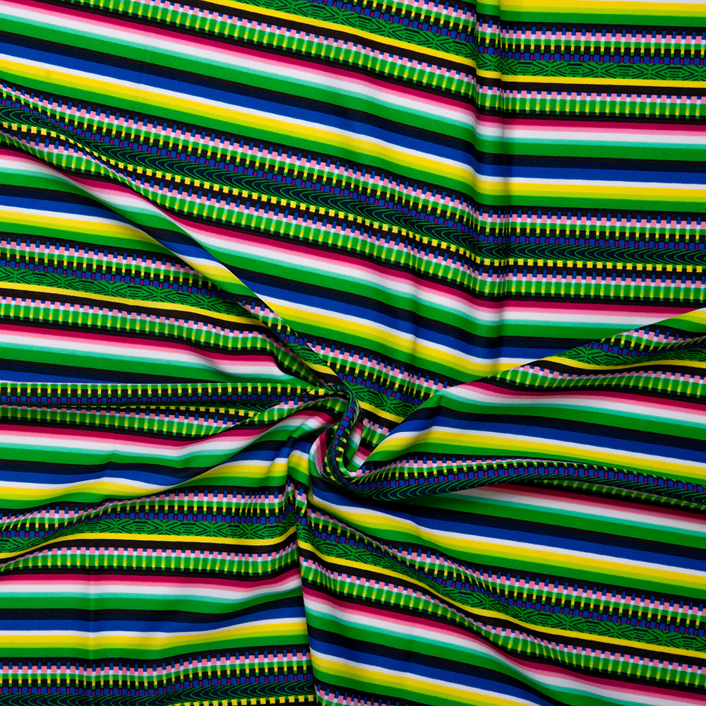 Bathing Suit Print - Stripes - Green / Yellow / Blue - Image 2