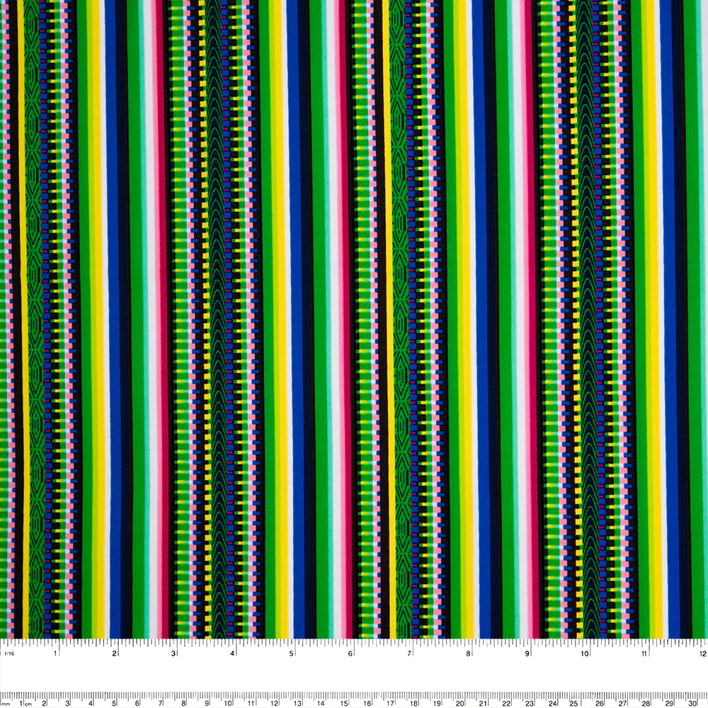 Bathing Suit Print - Stripes - Green / Yellow / Blue - Image 3
