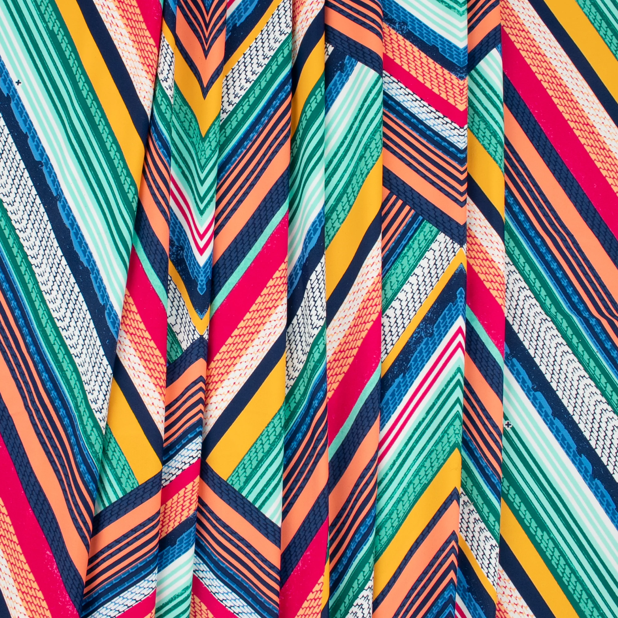 Bathing Suit Print - Stripes panel 22" x 61" (55 x 155 cm)- Red / Yellow / Blue - Image 4