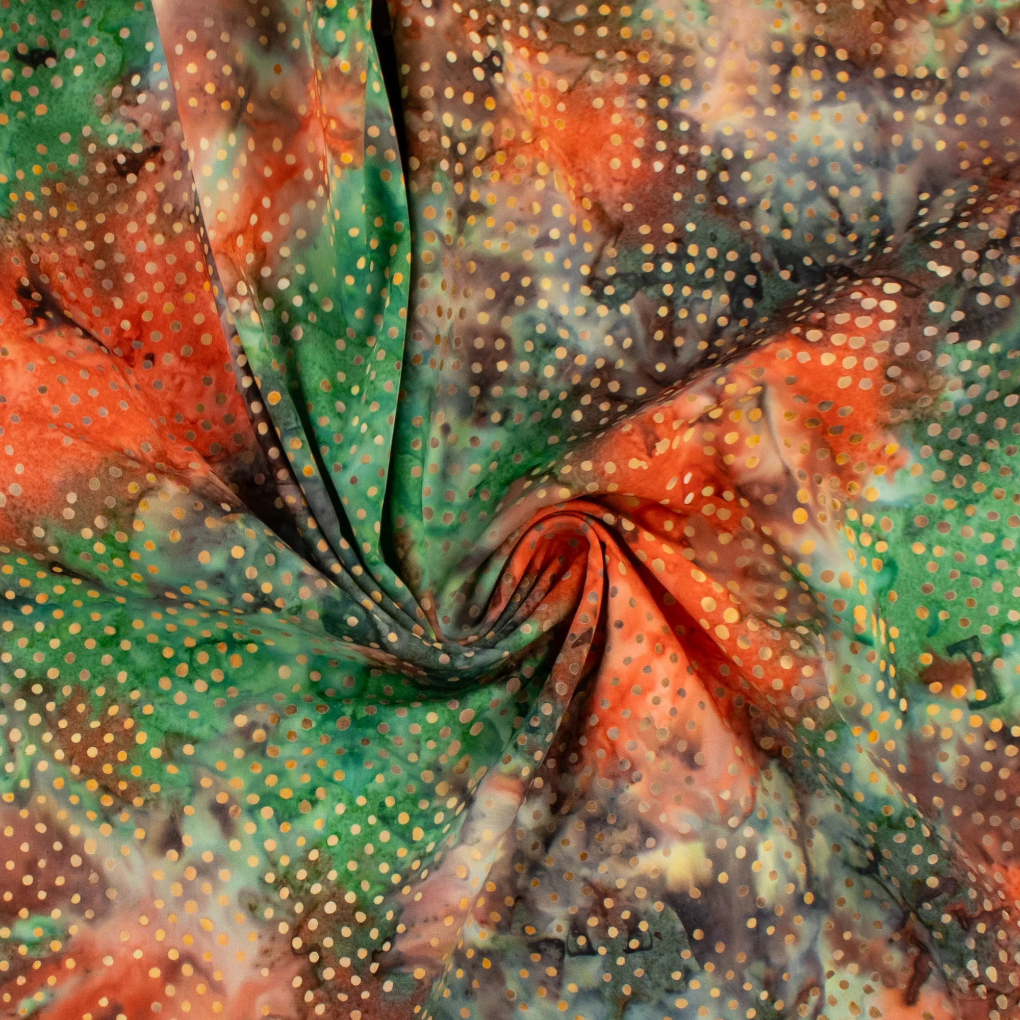Batik - BALI - 127 - Green & Orange - Image 2