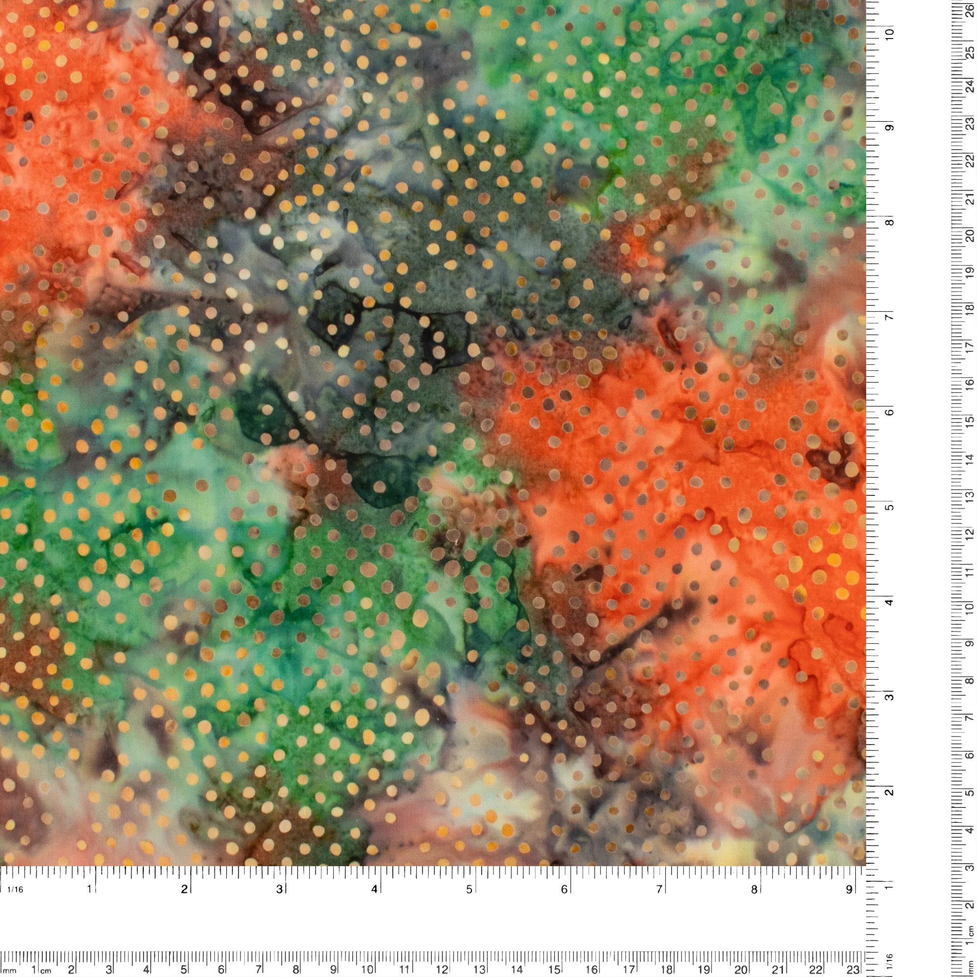 Batik - BALI - 127 - Green & Orange - Image 3
