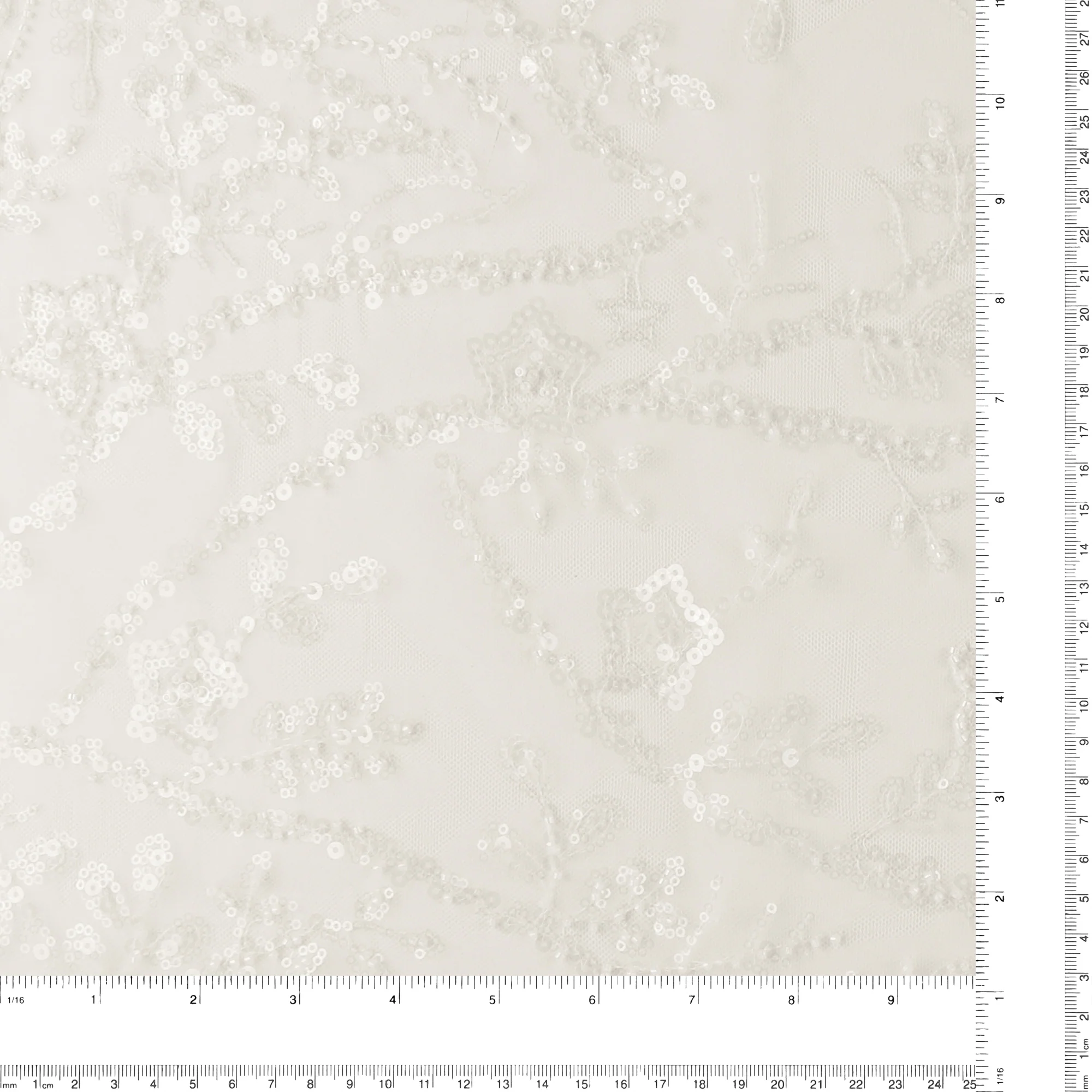 Beaded Mesh Embroidery - ELEGANZA - 001 - Offwhite - Image 3