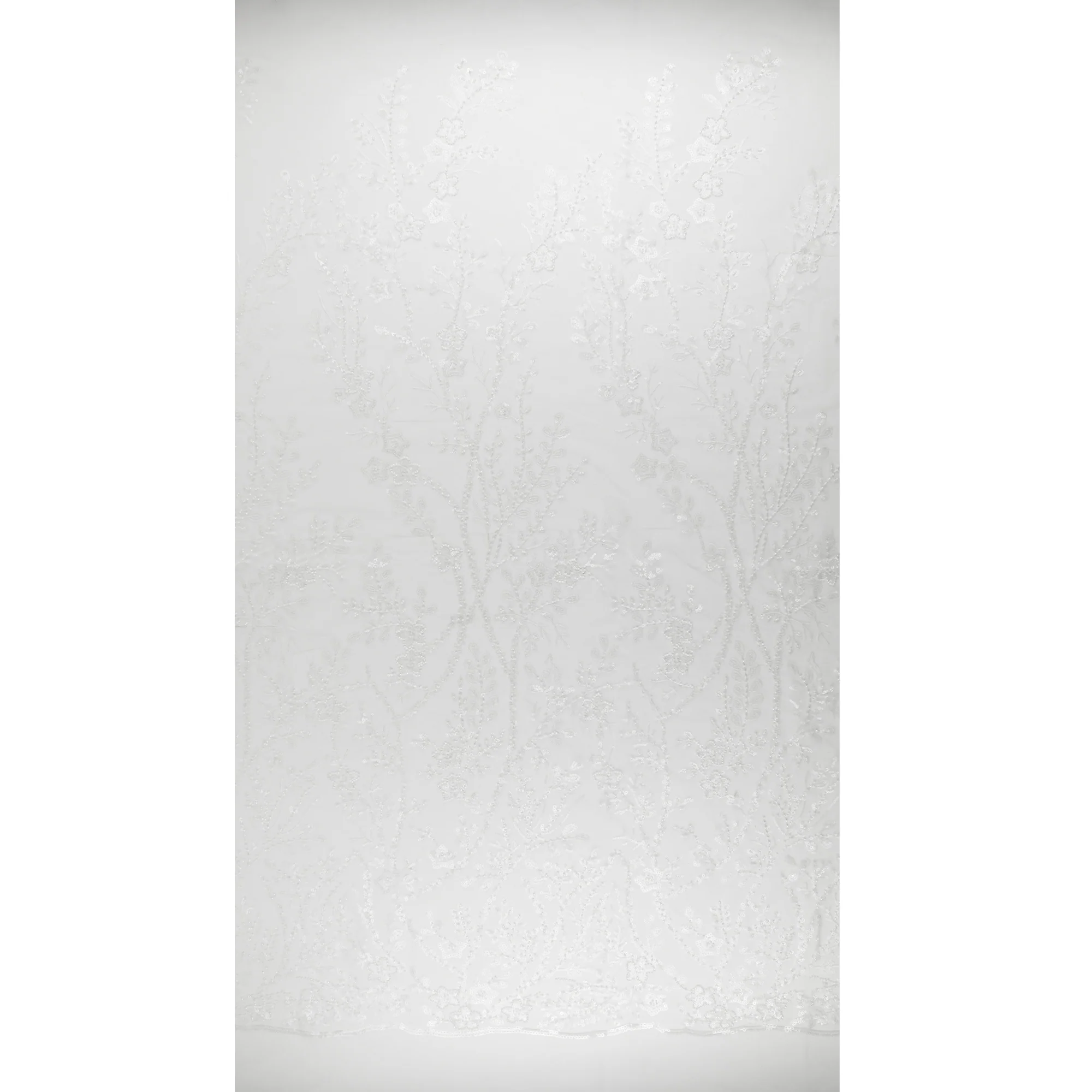 Beaded Mesh Embroidery - ELEGANZA - 002 - White - Image 4