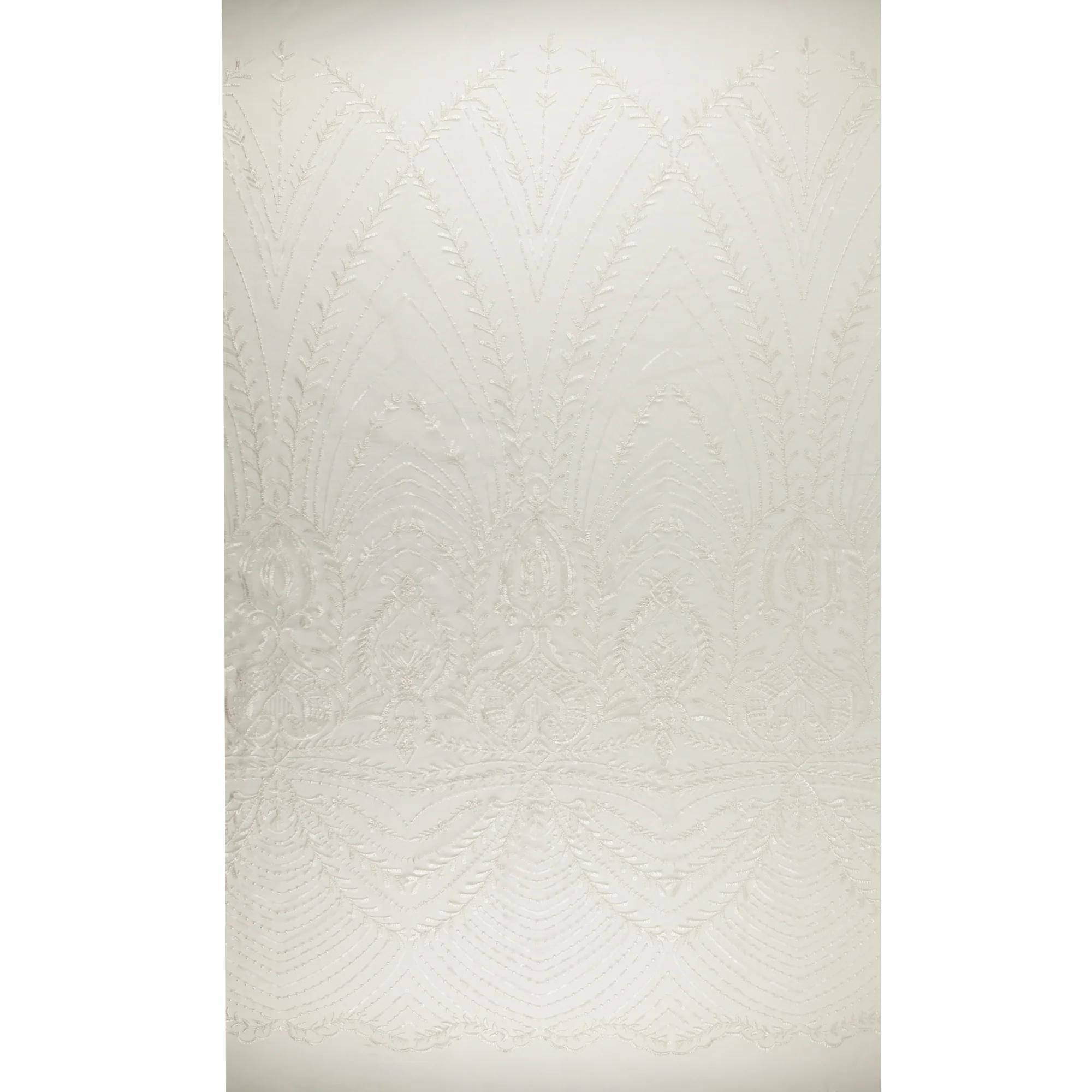Beaded Mesh Embroidery - ELEGANZA - 004 - Offwhite - Image 4