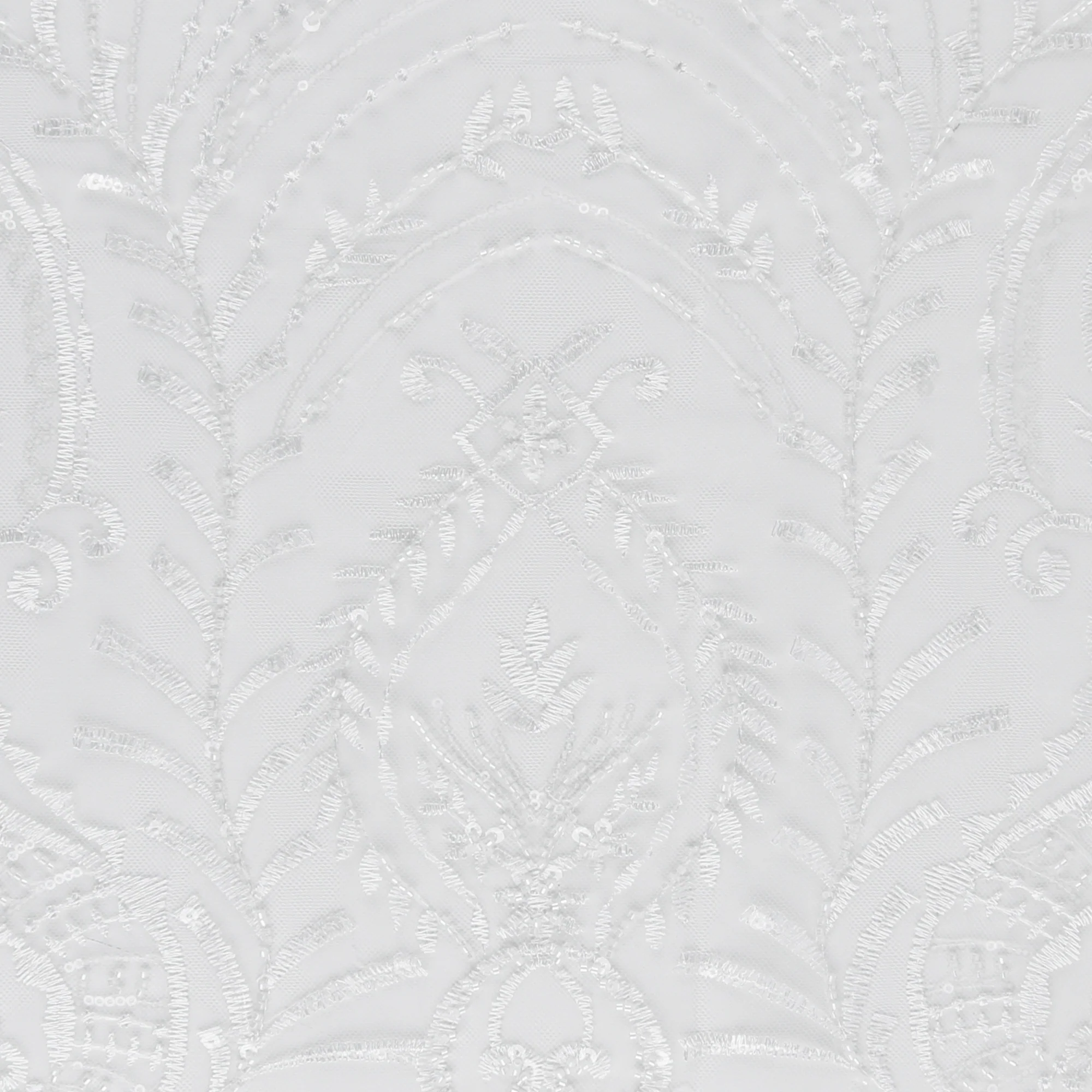 Beaded Mesh Embroidery - ELEGANZA - 005 - White