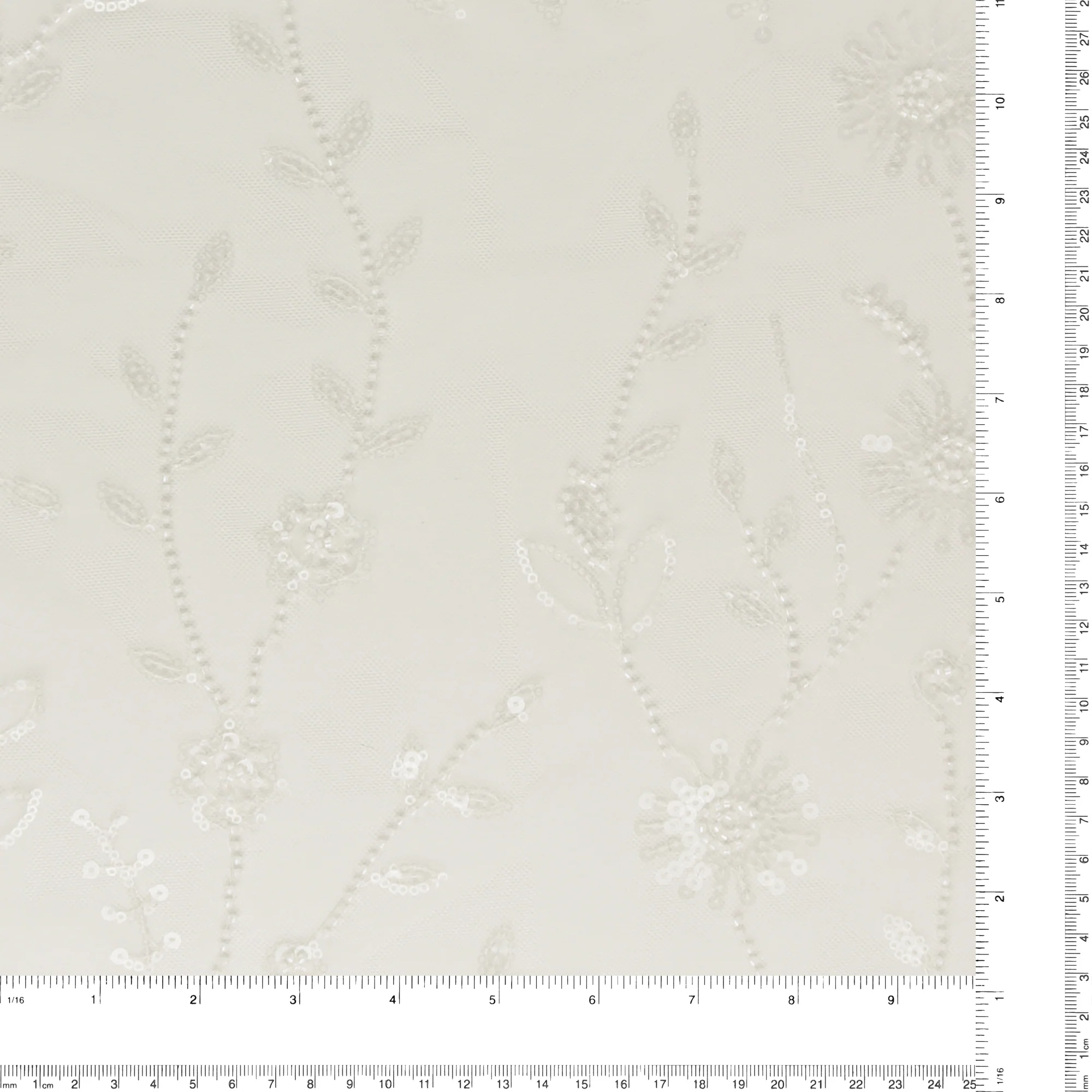 Beaded Mesh Embroidery - ELEGANZA - 006 - Offwhite - Image 3