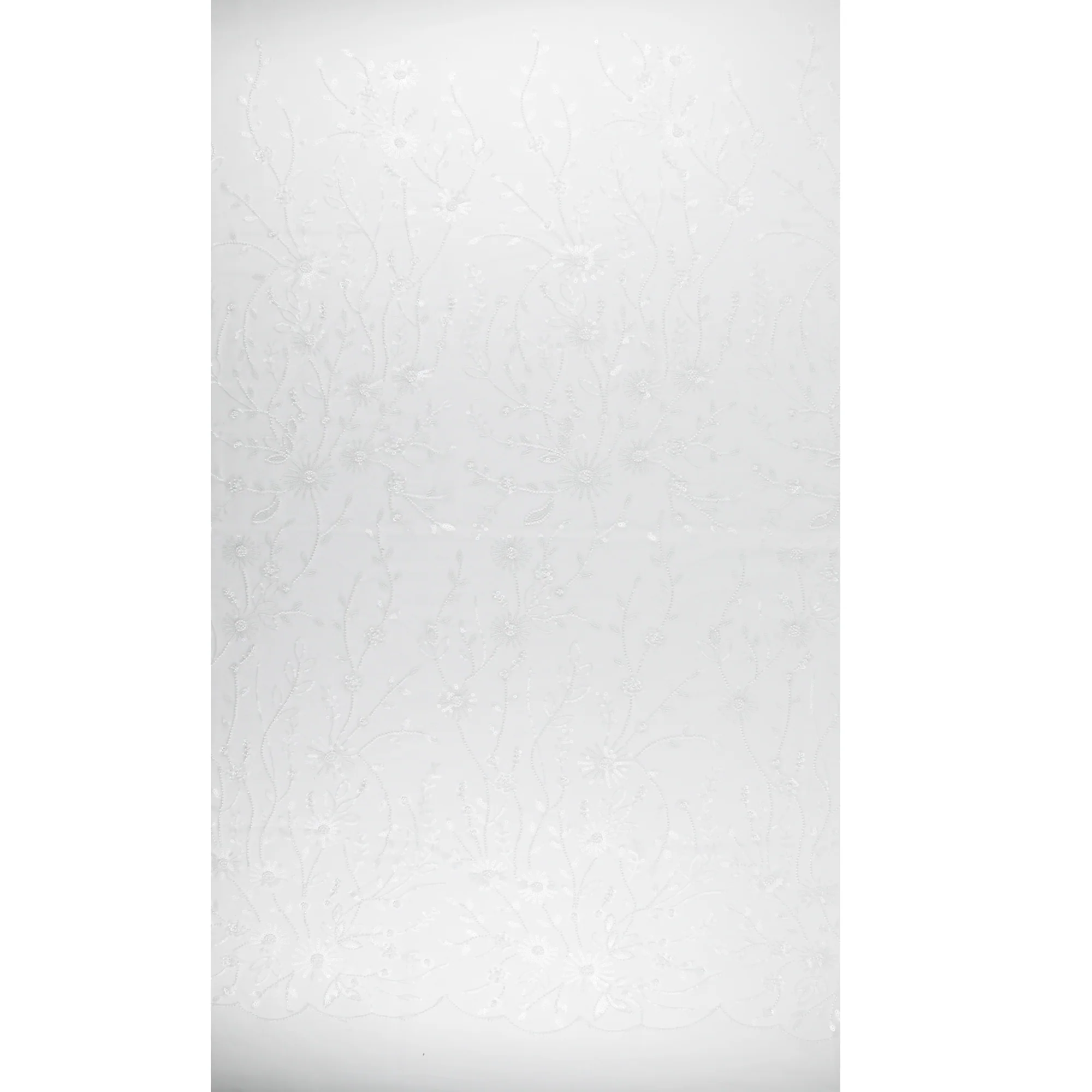 Beaded Mesh Embroidery - ELEGANZA - 007 - White - Image 4