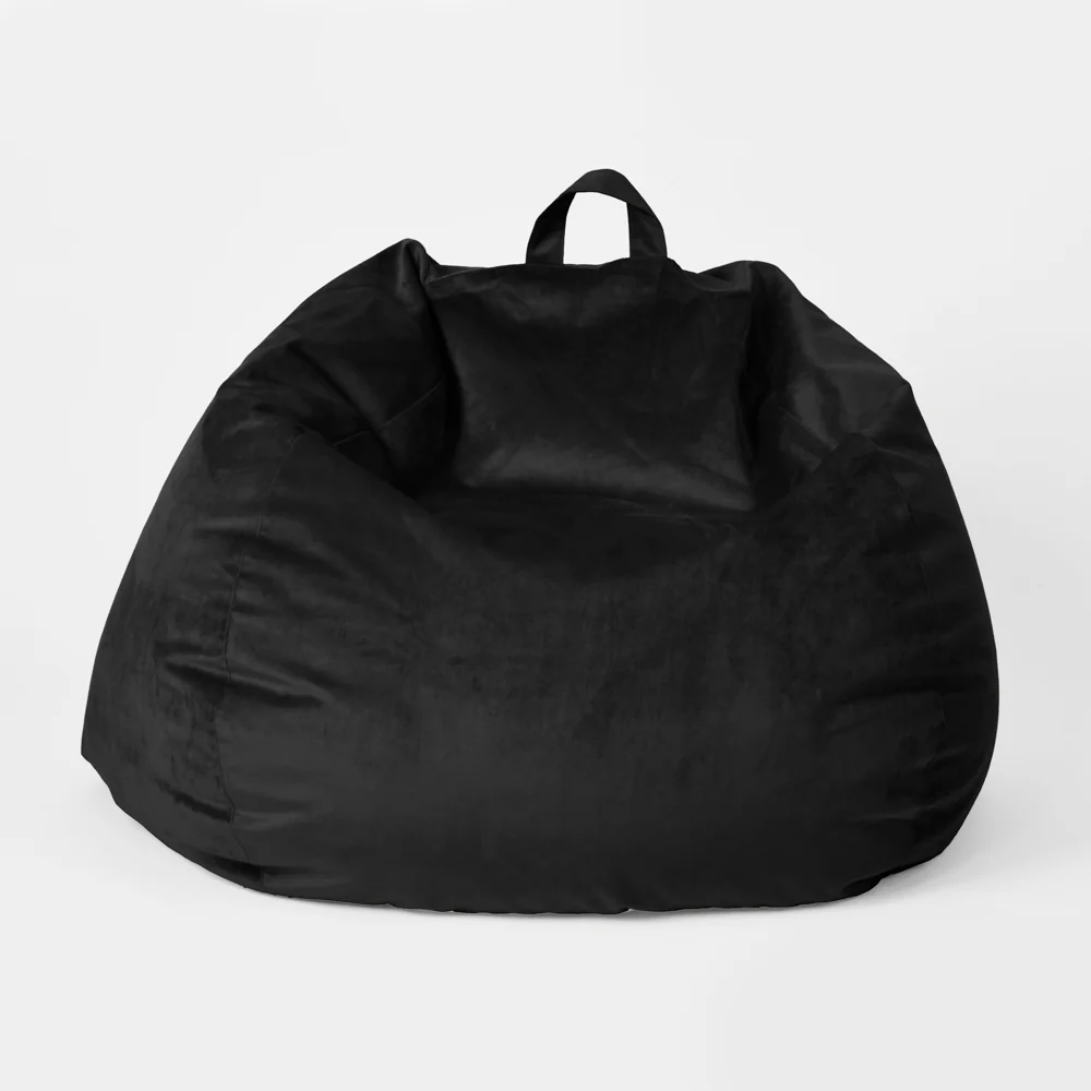 Bean Bag Cover - Luxe Velvet - Black - 40 x 47'' - Image 2