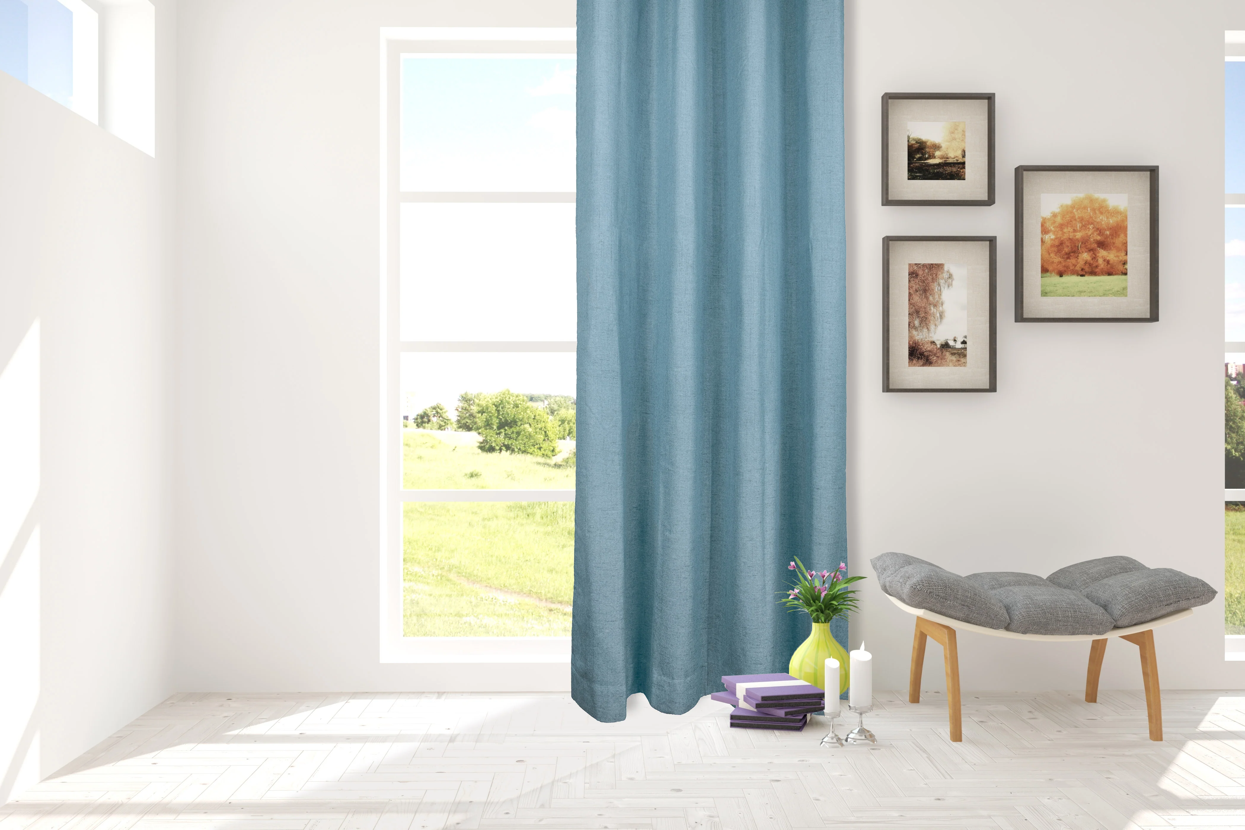 Blackout Grommet curtain panel - Lucas - Denim - 52 x 84'' - Image 2