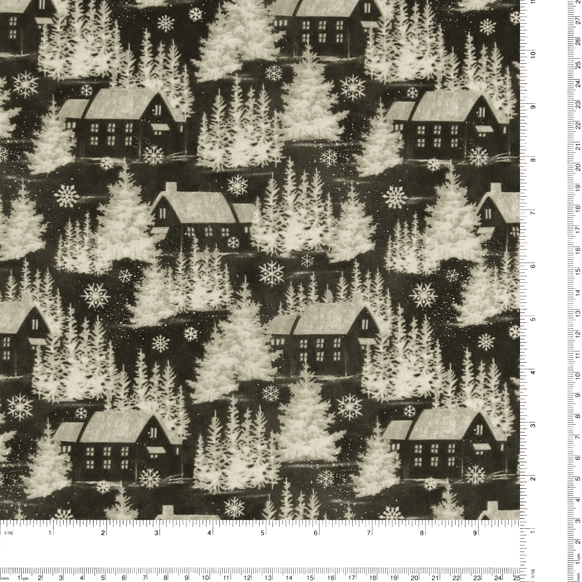 Blank - Printed Cotton - BE MERRY & SHINE BRIGHT - 001 - Black - Image 3