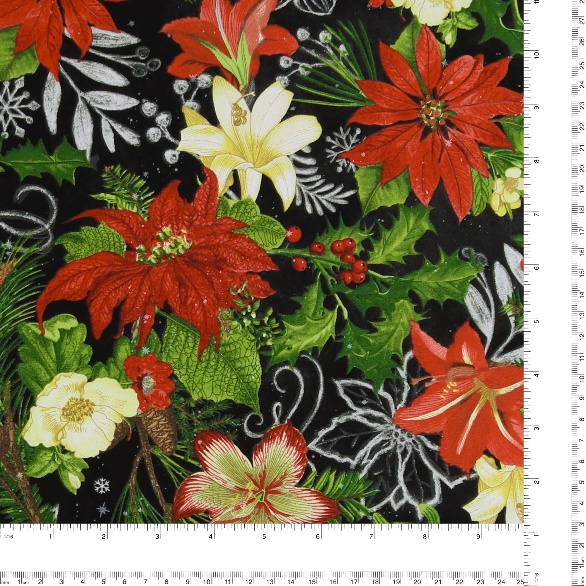 Blank - Printed Cotton - BE MERRY & SHINE BRIGHT - 004 - Black - Image 3