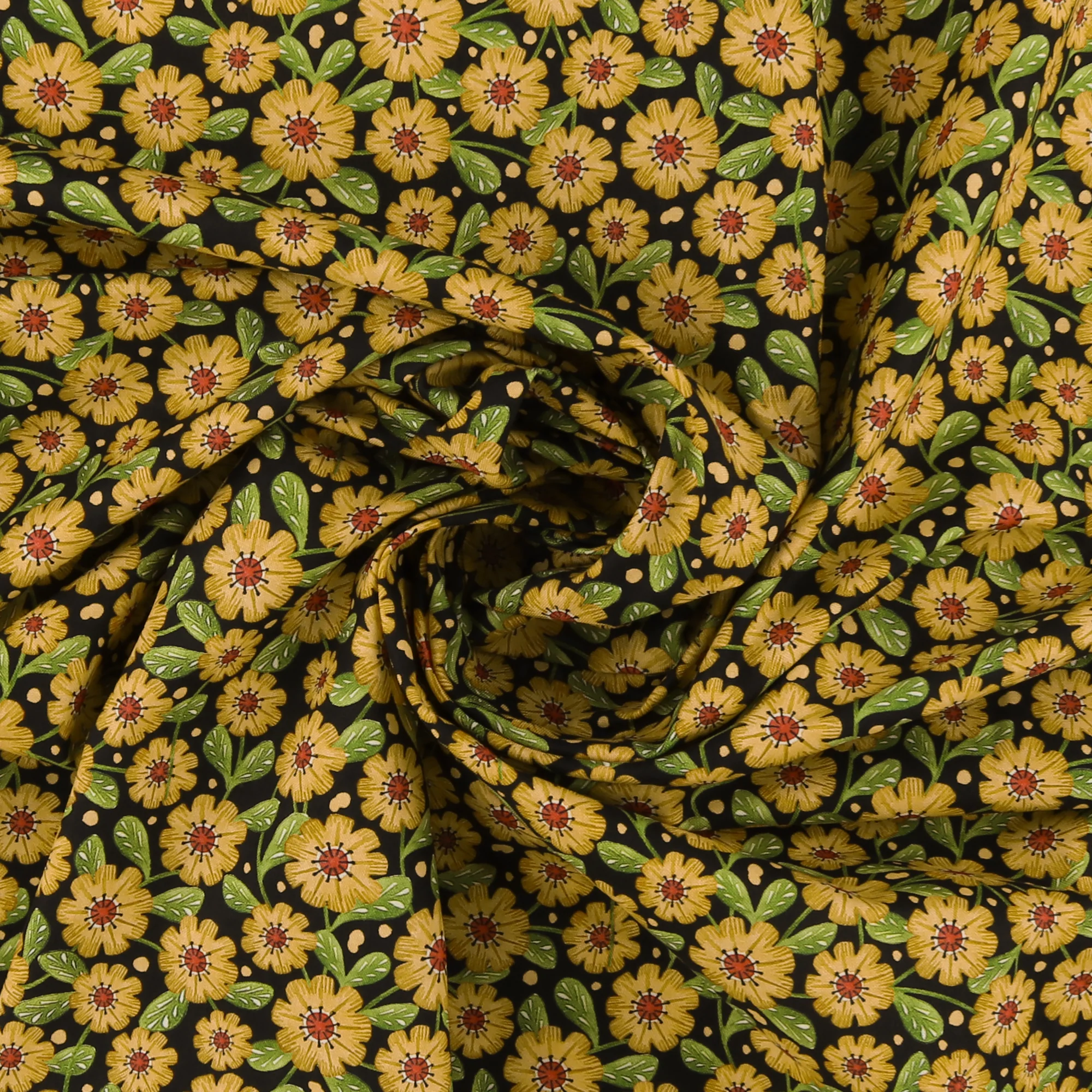 Blank - Printed Cotton - NATURE'S SYMPHONY - 003 - Black - Image 2