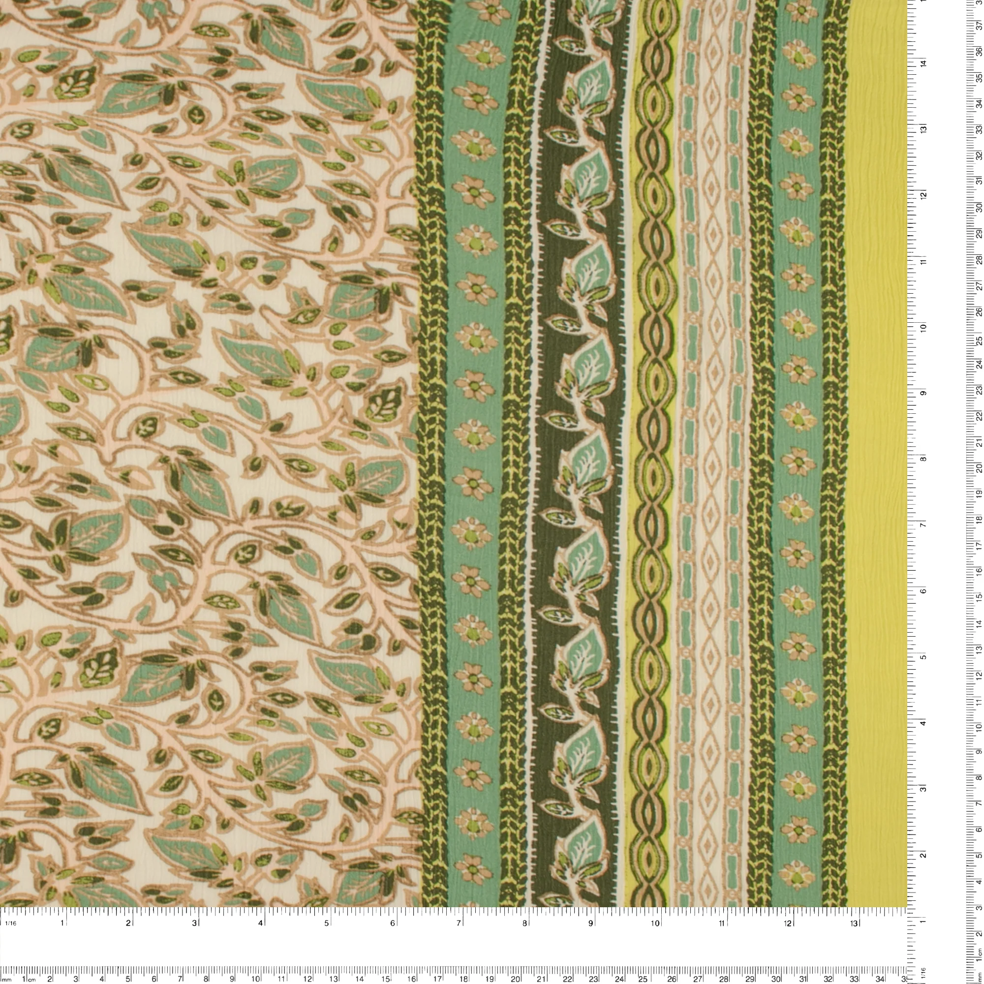 Border Printed Crinkled Yoryu - DELILAH - 019 - Green - Image 3