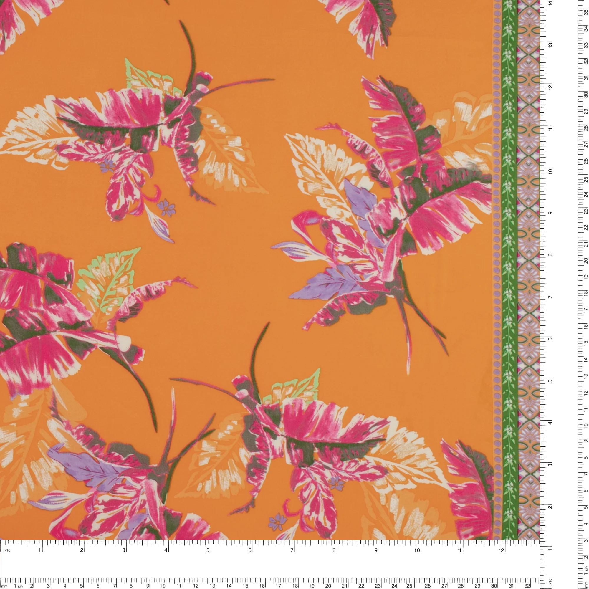 Border Printed Voile - KATIA - 008 - Pink - Image 3