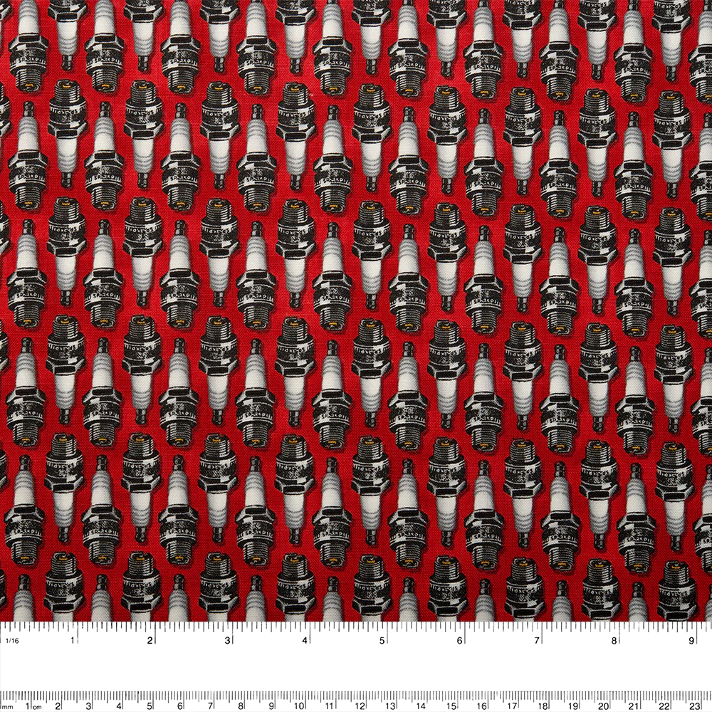 BORN TO RIDE Cotton print - Spark plugs - Red - Image 2