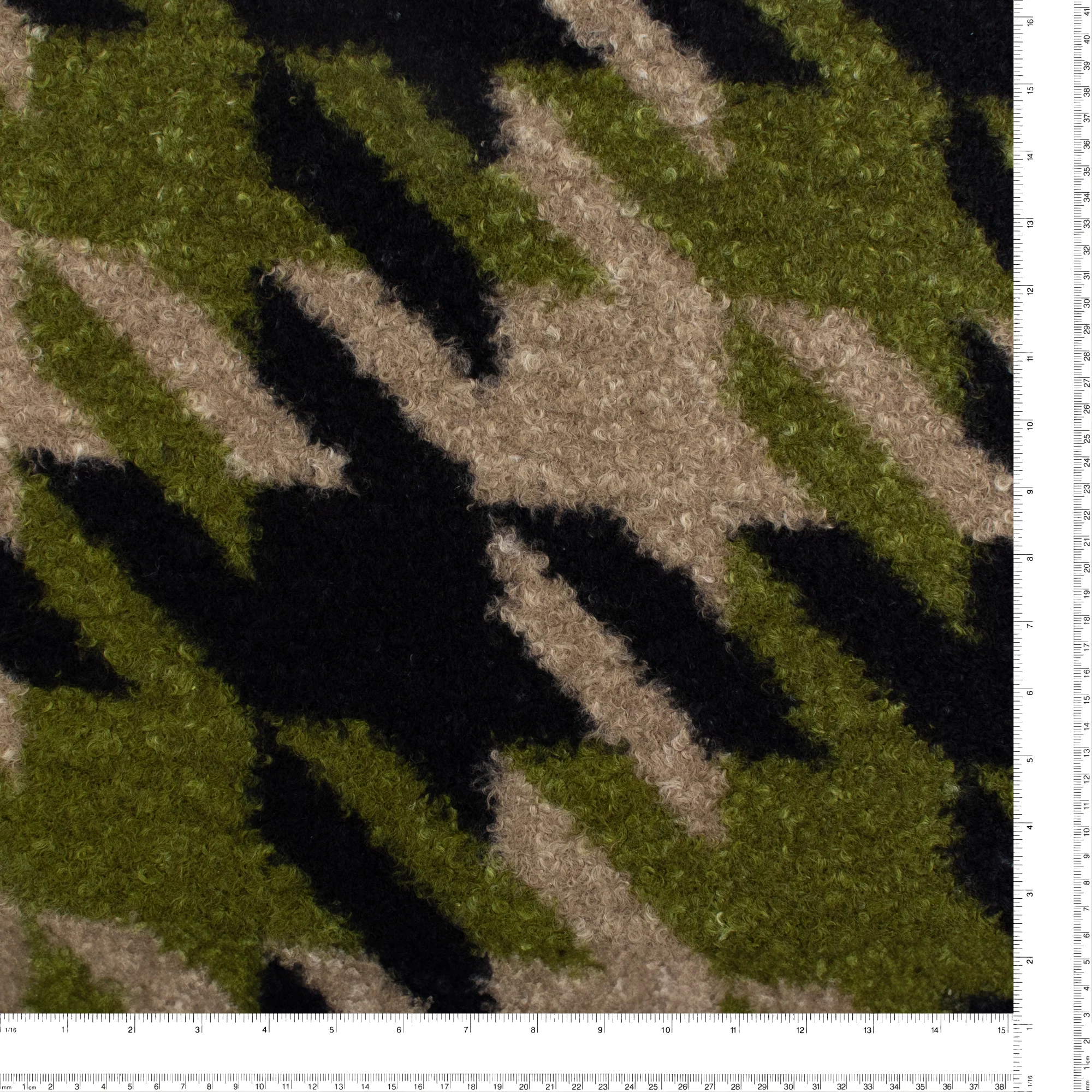 Bouclé Plaid Coating - CURLY - 004 - Moss - Image 3