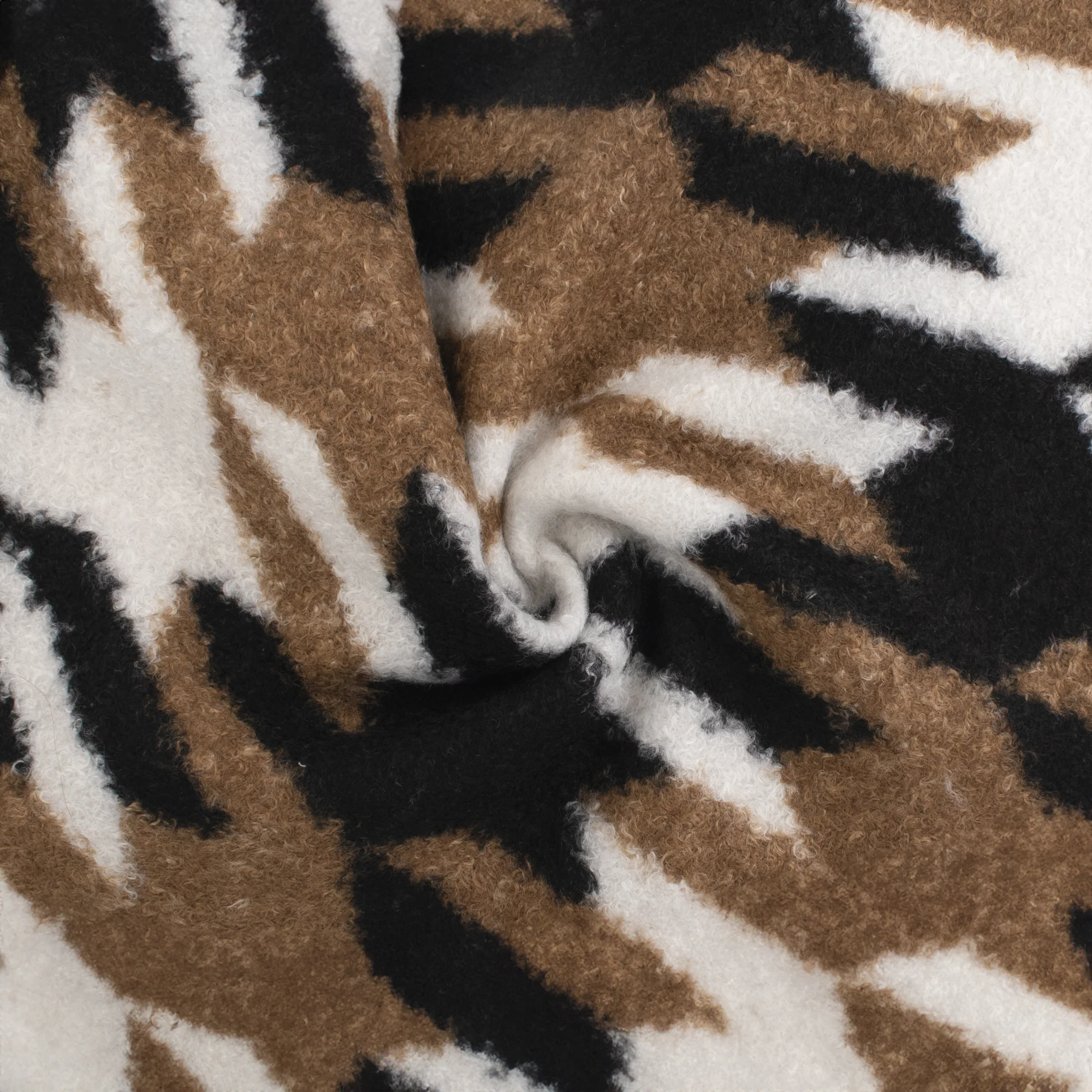 Bouclé Plaid Coating - CURLY - 005 - Camel - Image 2