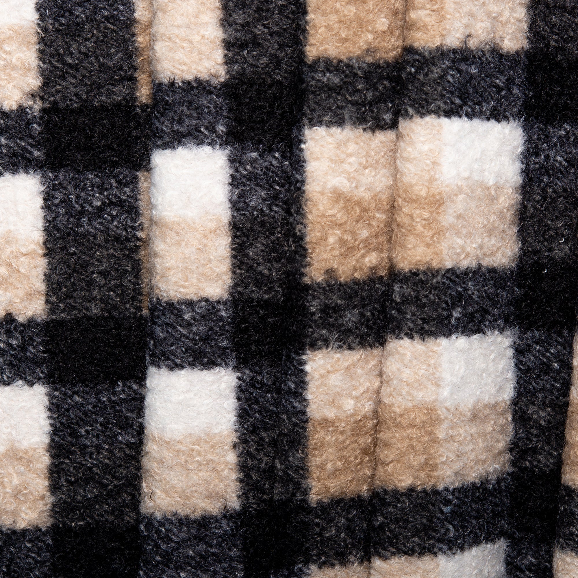 Boucle Plaid Jacketing - ALESSANDRA - Beige - Image 4