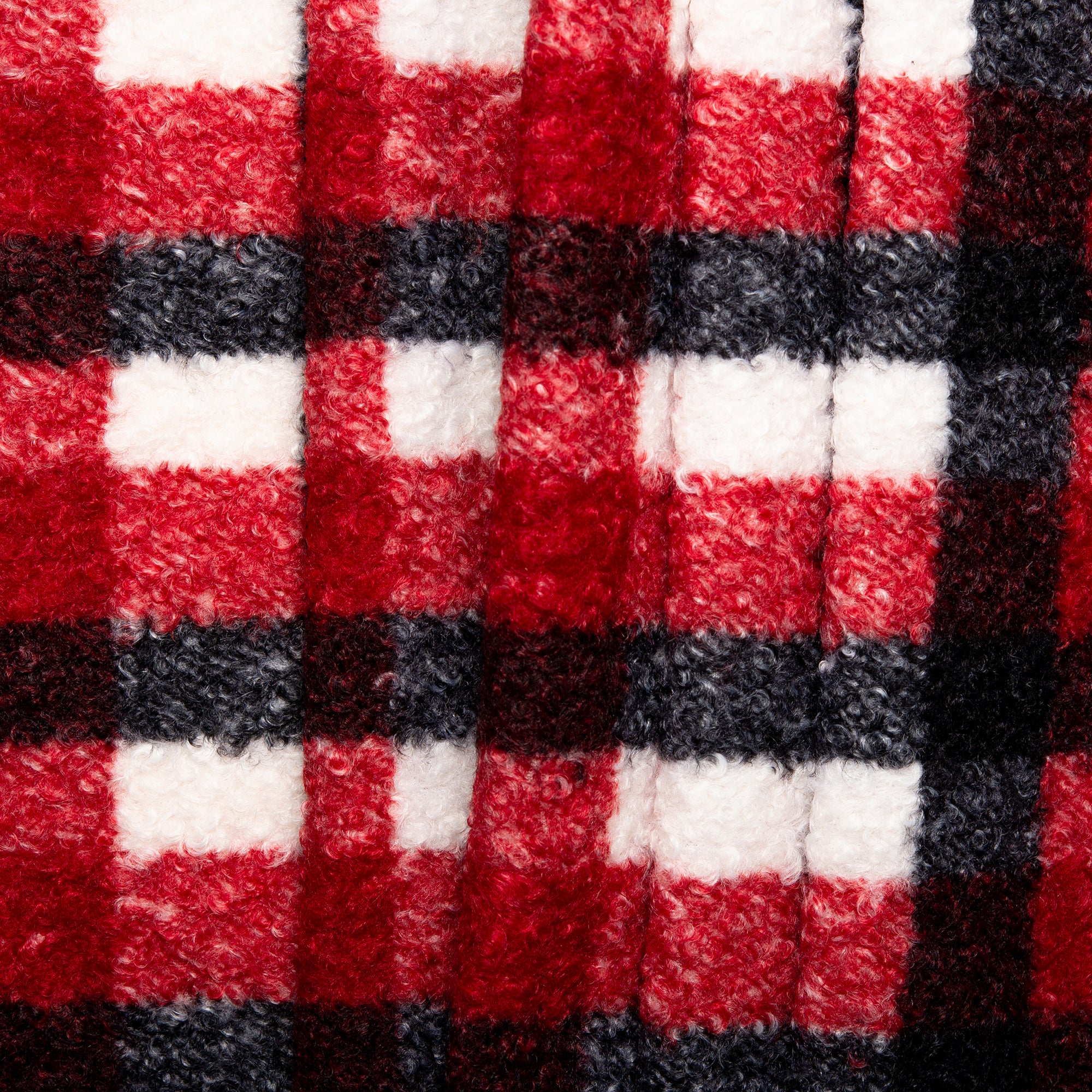 Boucle Plaid Jacketing - ALESSANDRA - Red - Image 4