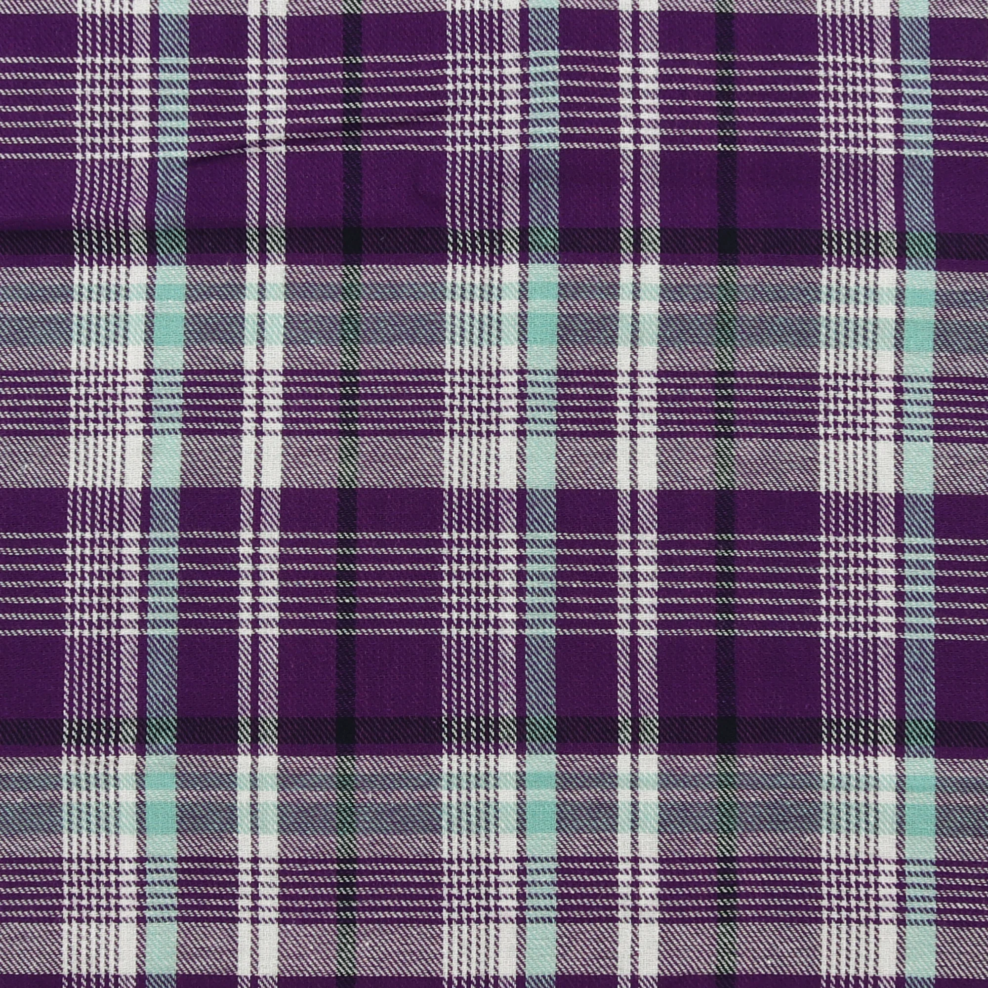 Brushed Cotton Plaid - NOAH - 040 - Purple