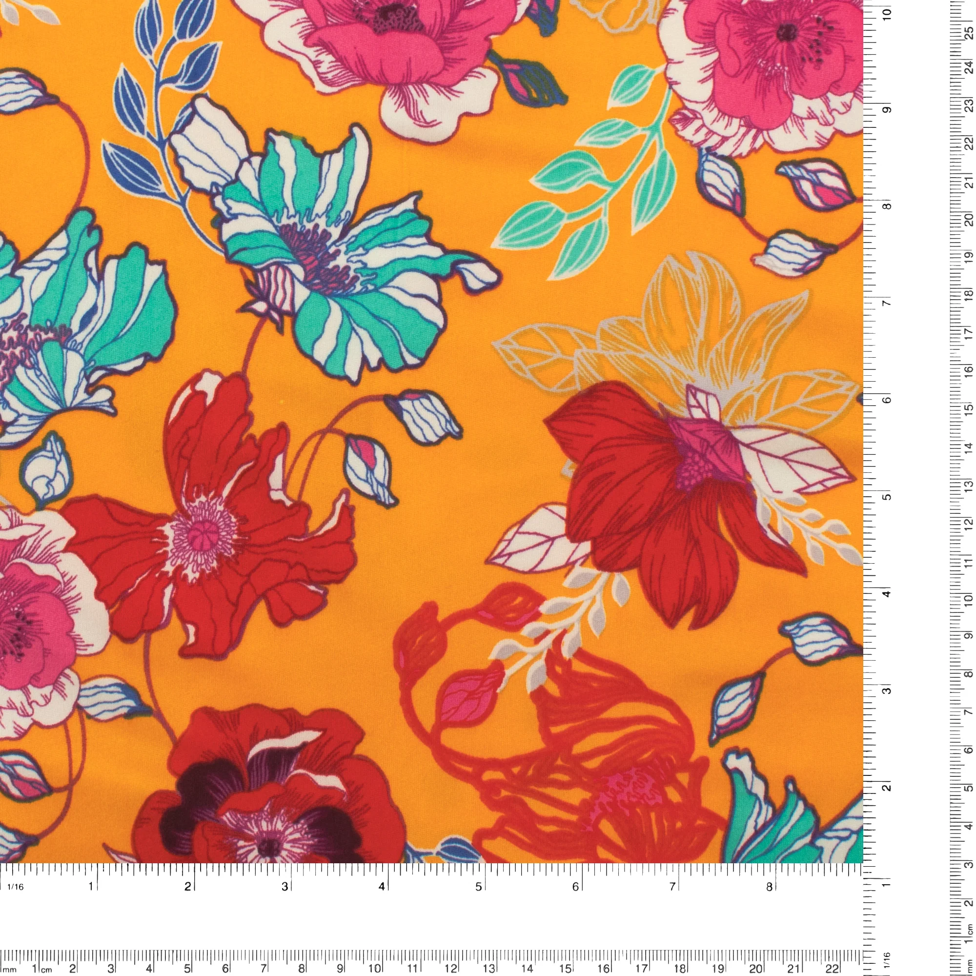Brushed Knit Print - DAHLIA - 007 - Orange - Image 3