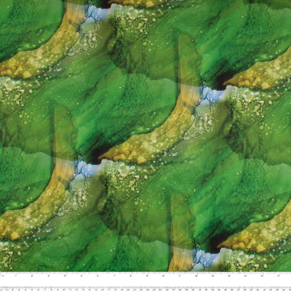 Brushed Printed Knit - DIGITAL - Abstract - Green - Image 3