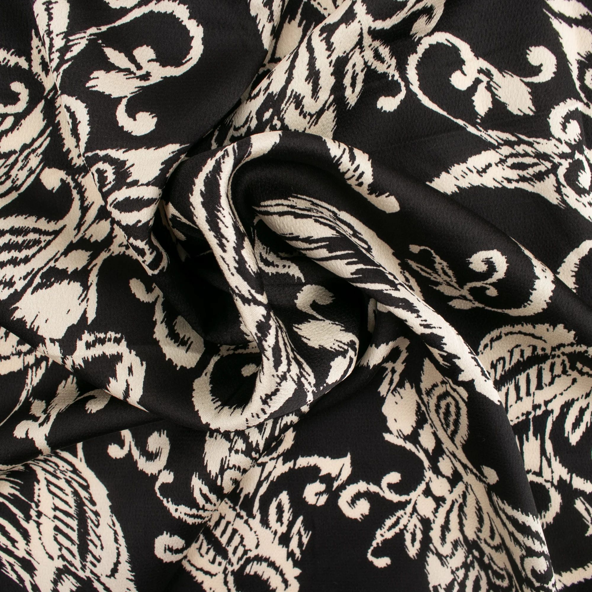 BUBBLE SHINE Printed Polyester - Leafs - Black - Image 2