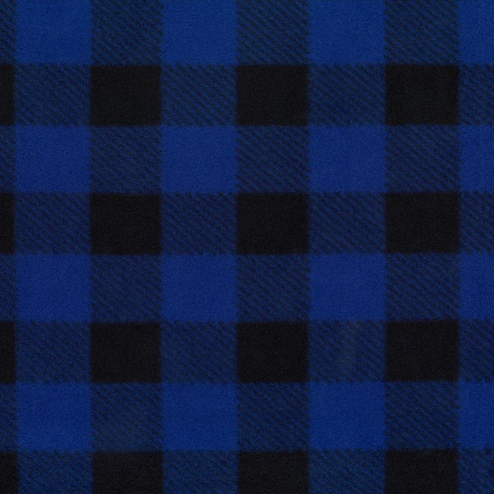 BUFFALO CHECK Anti Pill Fleece - Blue