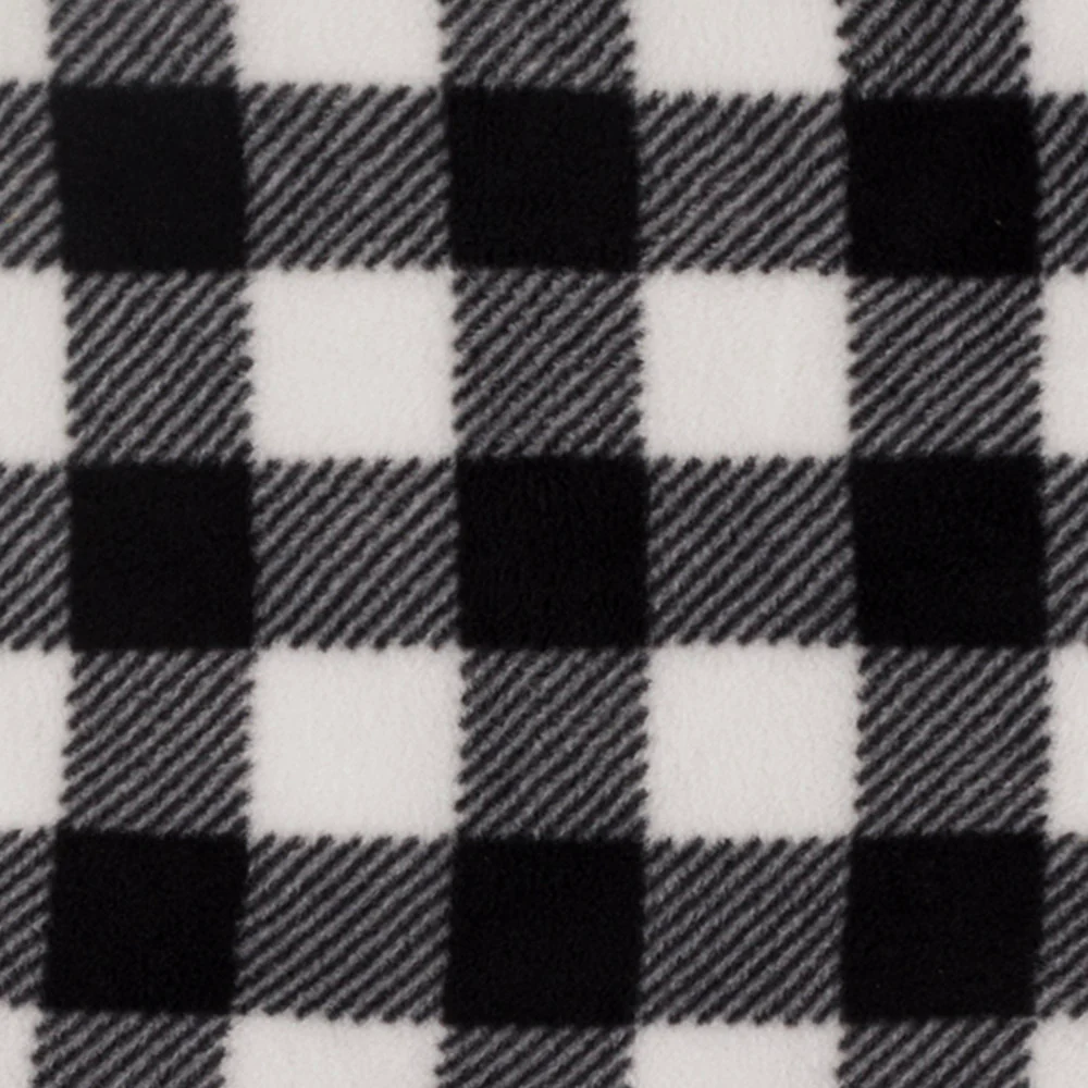 BUFFALO CHECK Anti Pill Fleece - White