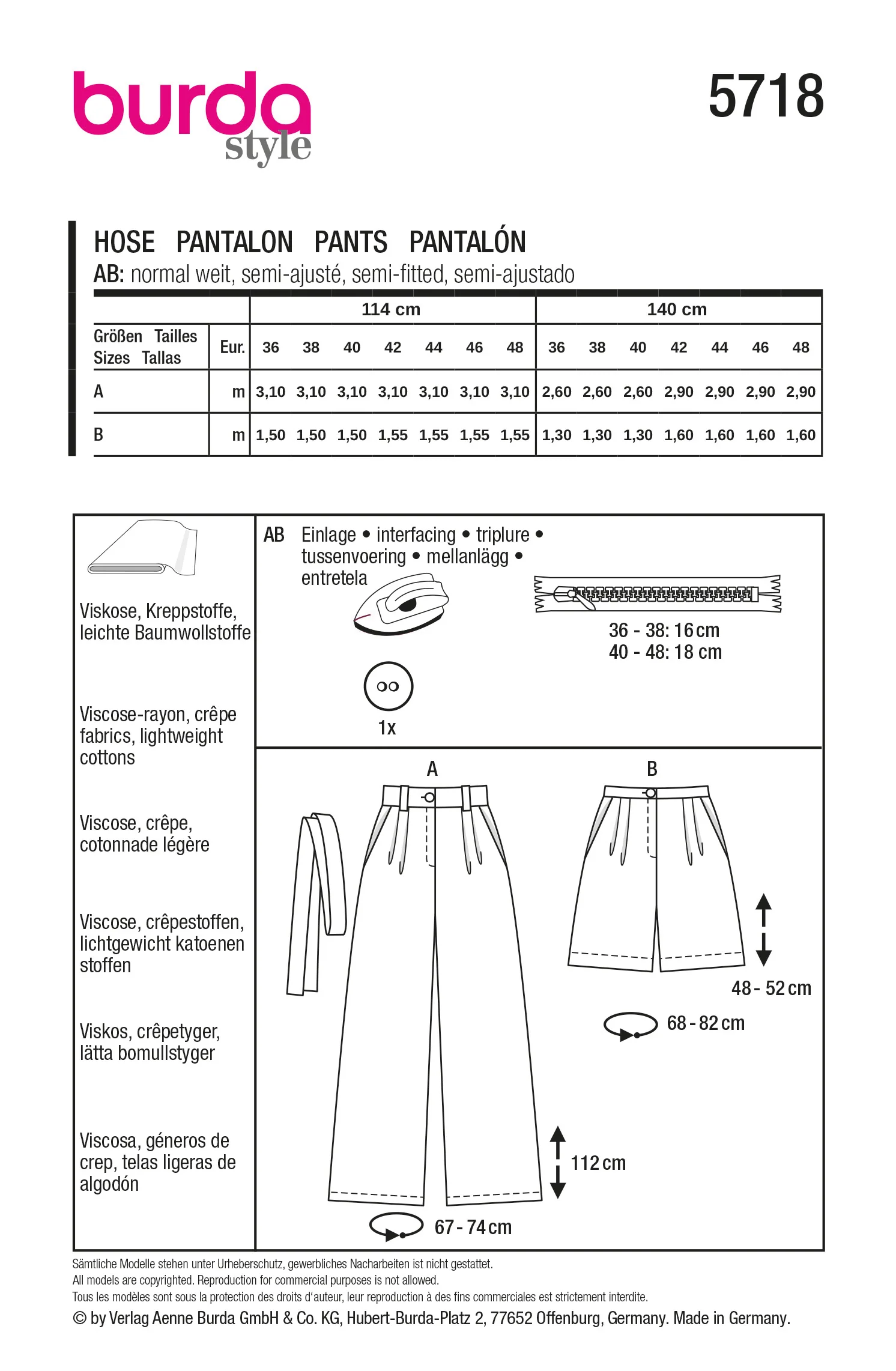 Burda 5718 - Trousers - Image 2