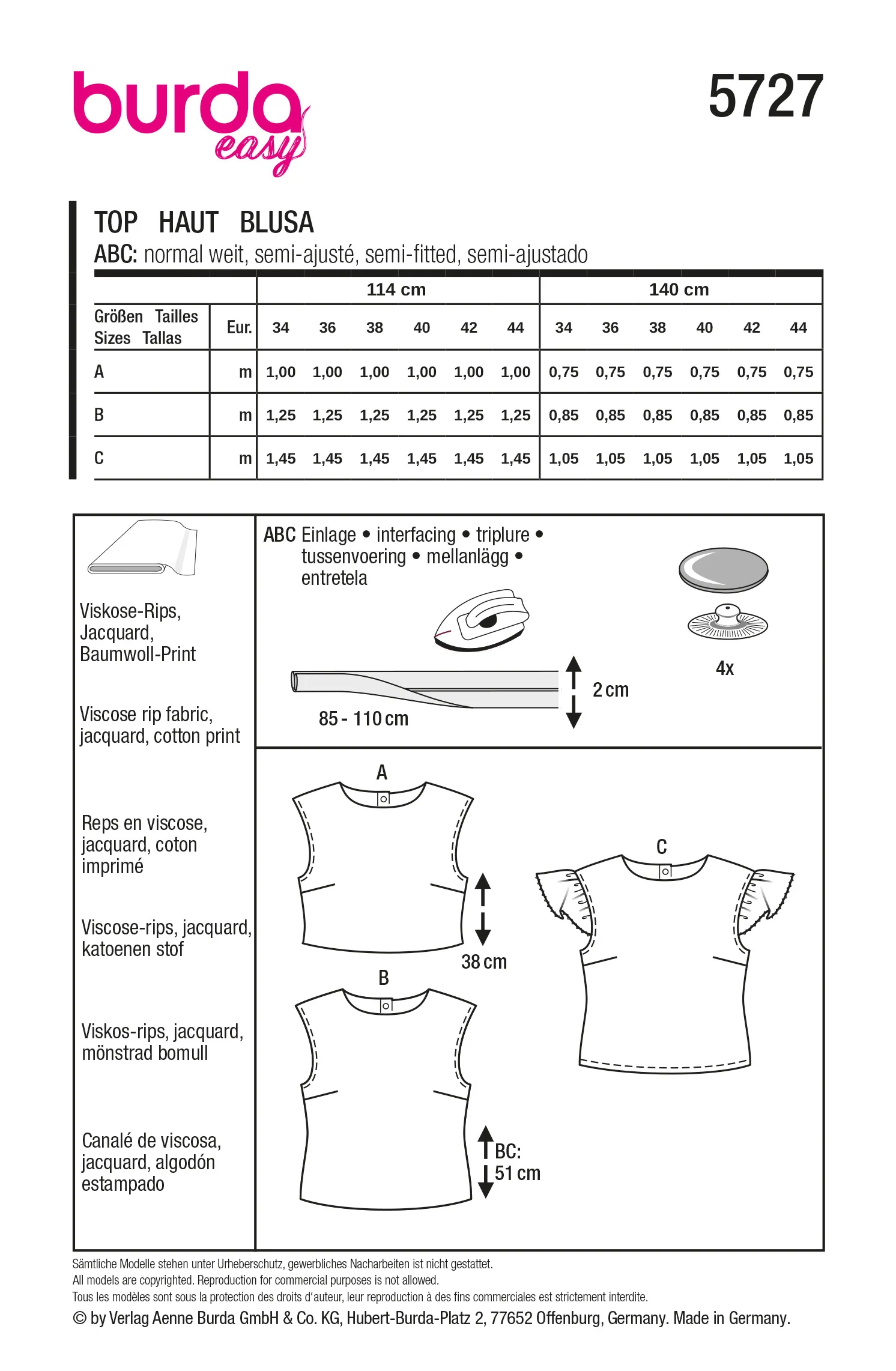 Burda 5727 - Top - Image 2