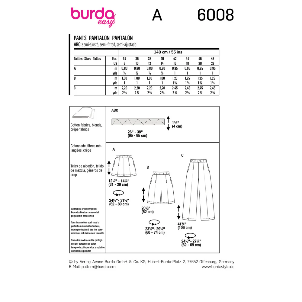 BURDA - 6008 Trousers / Pants - Image 2