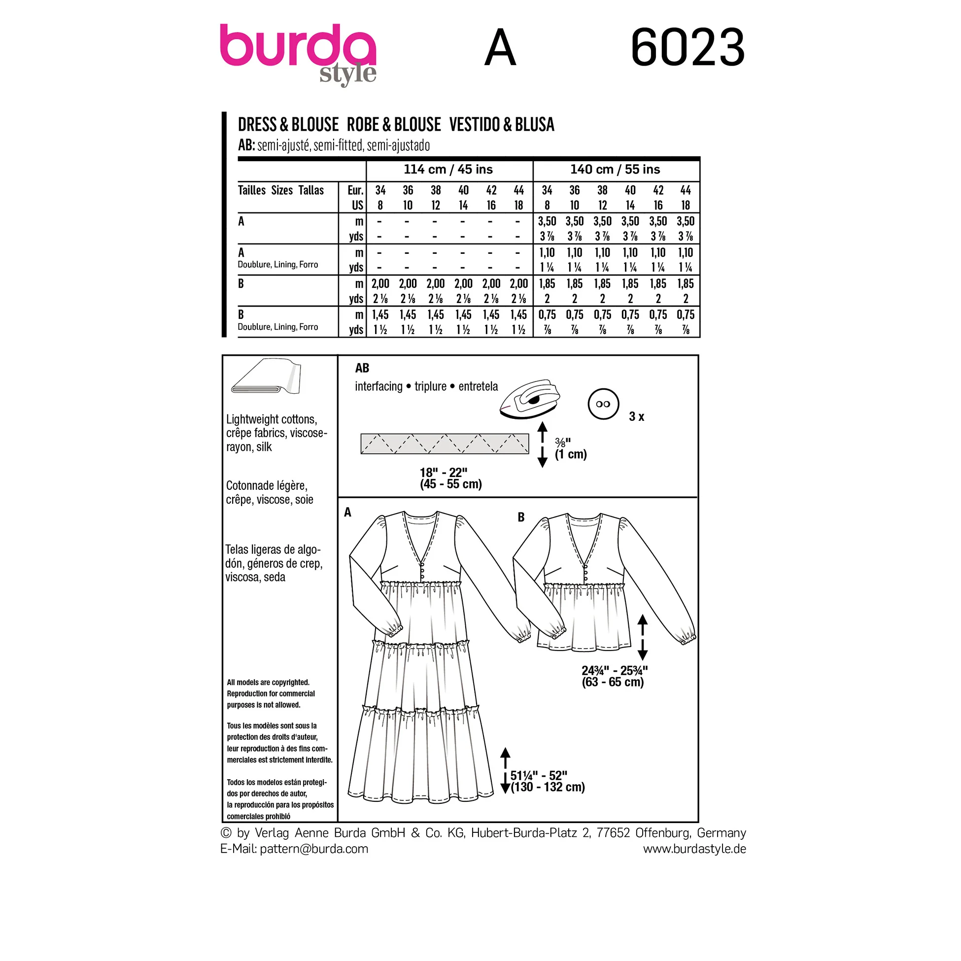 BURDA - 6023 Dress / Blouse - Image 2