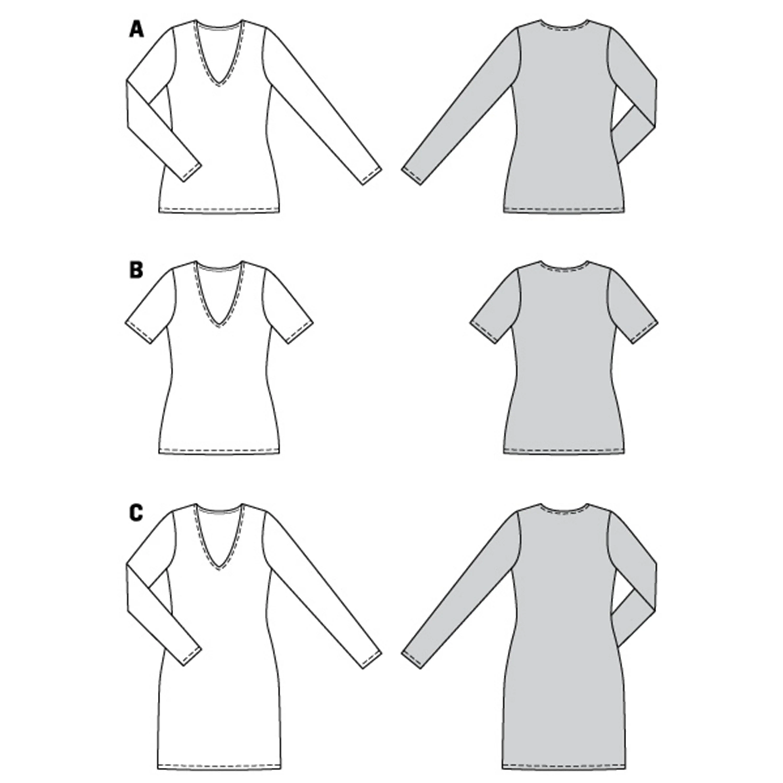 BURDA - 6075 Top, Dress – Slim Shape with V-Neck - Image 2