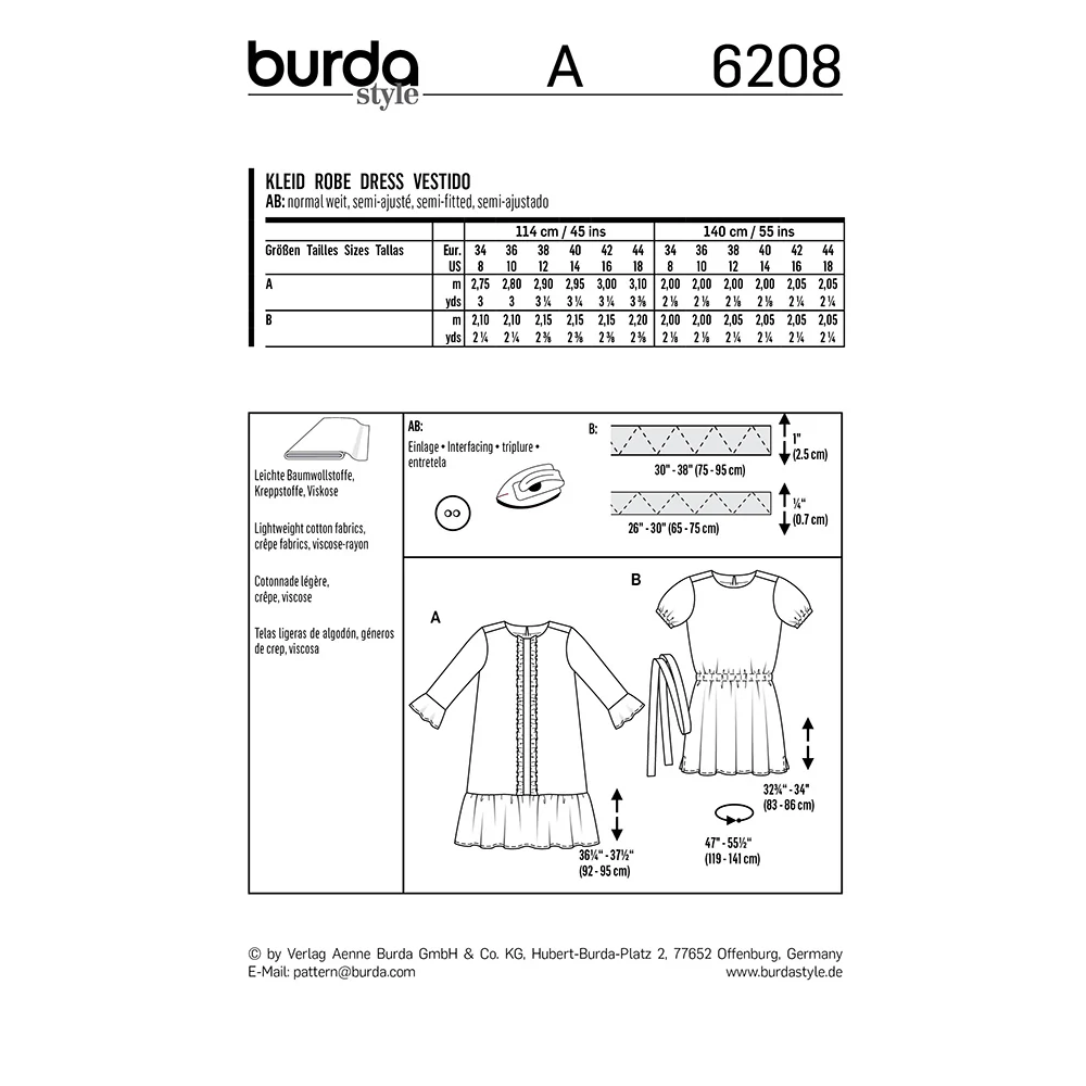 BURDA - 6208 Casual Fit Dress - Image 2