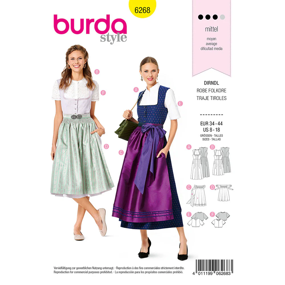 BURDA - 6268 Dirndl - Dirndl Blouse