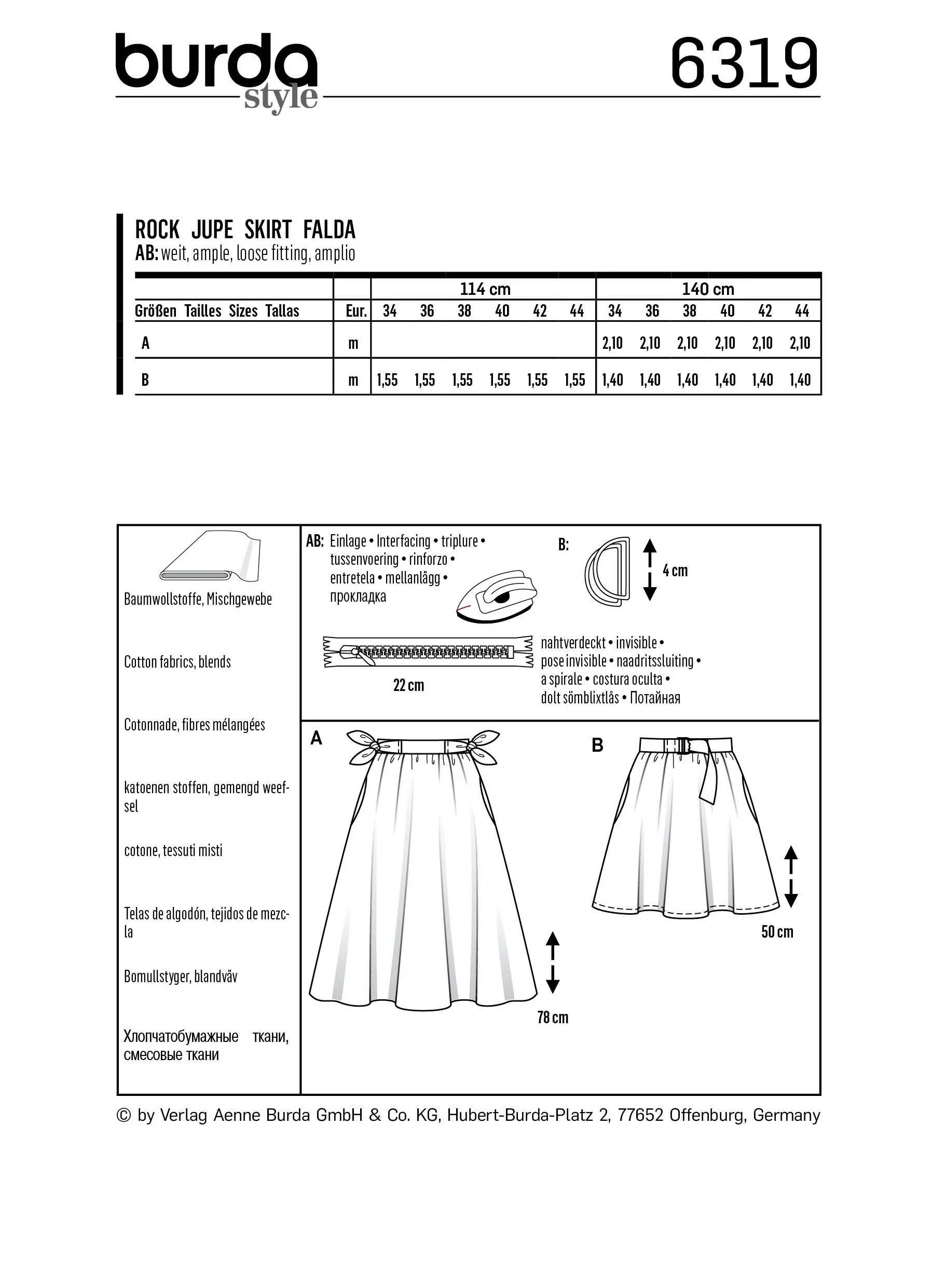 BURDA - 6319 Bell-shaped Skirt – Gathered, with Pockets in Seams - Image 2