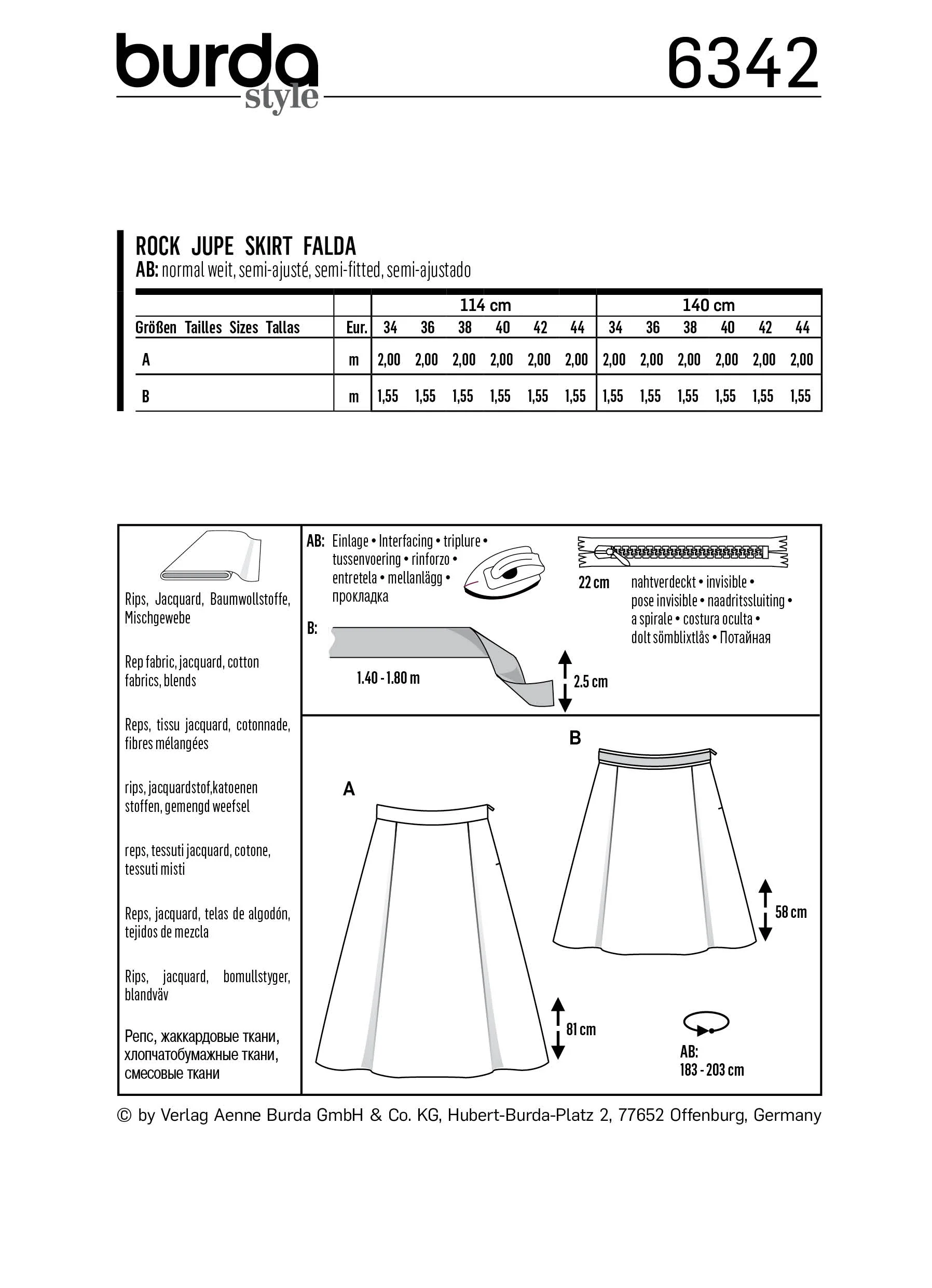 BURDA - 6342 Skirt with Side Pleats – A-Line - Image 2