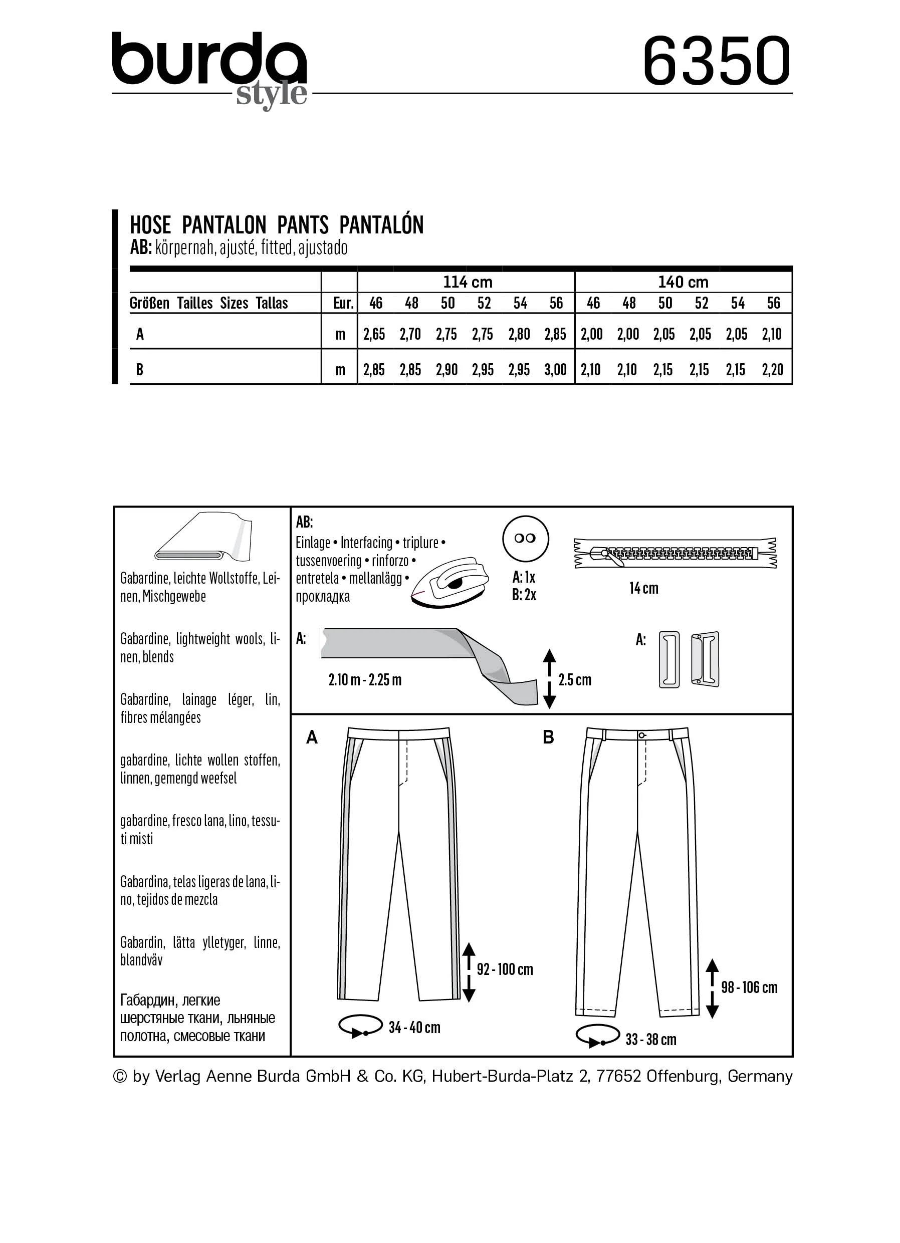 BURDA - 6350 Men’s Pants/Trousers - Image 2