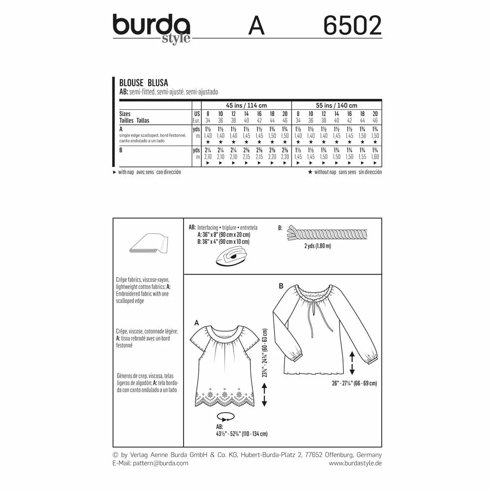 BURDA - 6502 Ladies Top - Image 2