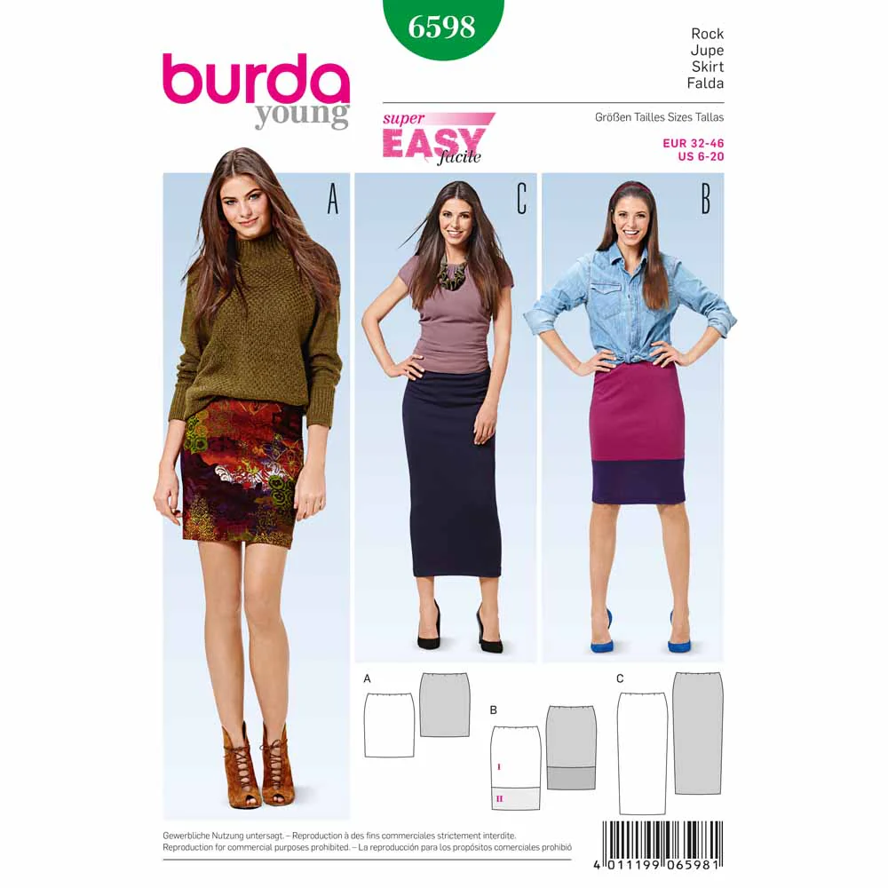 BURDA - 6598 Ladies Skirt