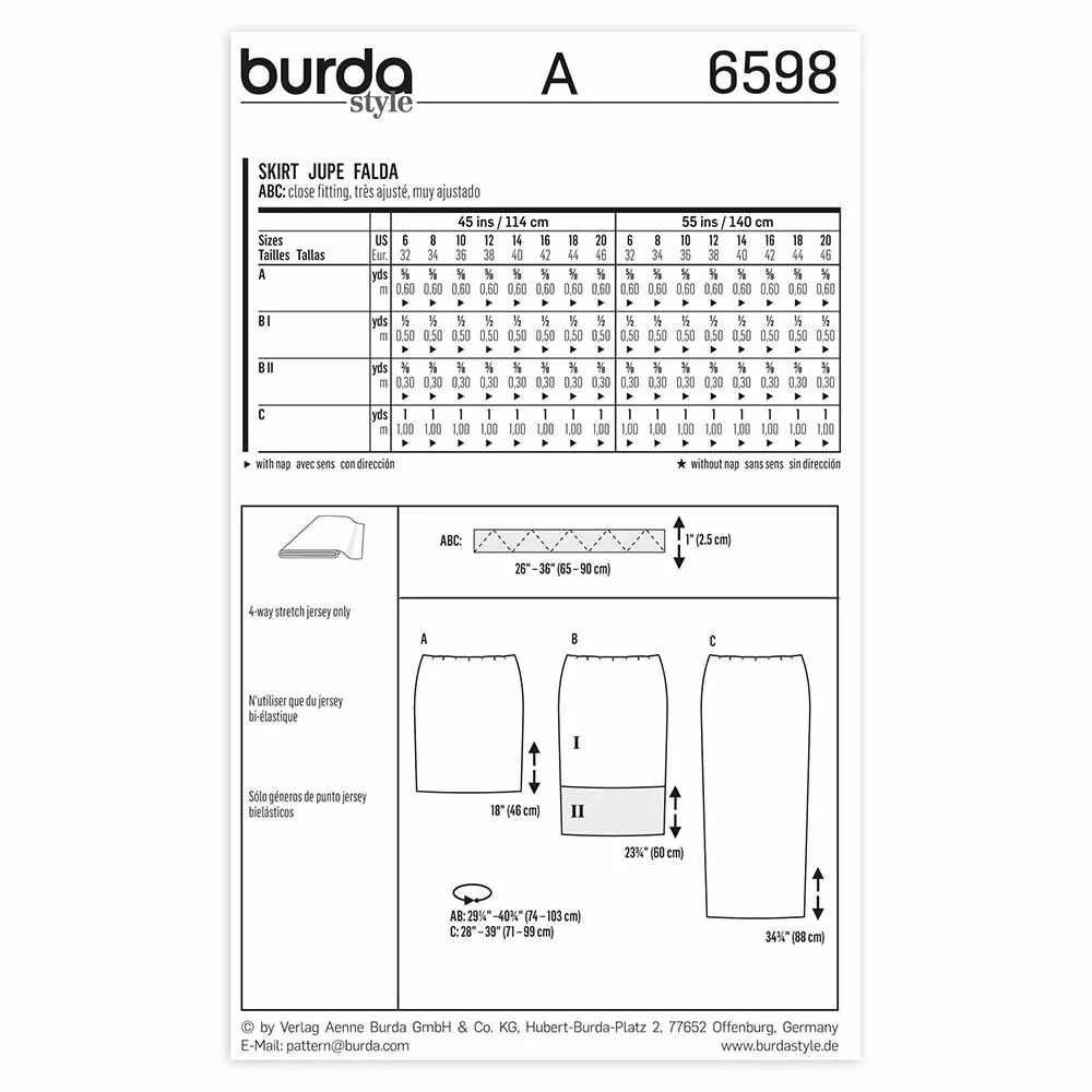 BURDA - 6598 Ladies Skirt - Image 2