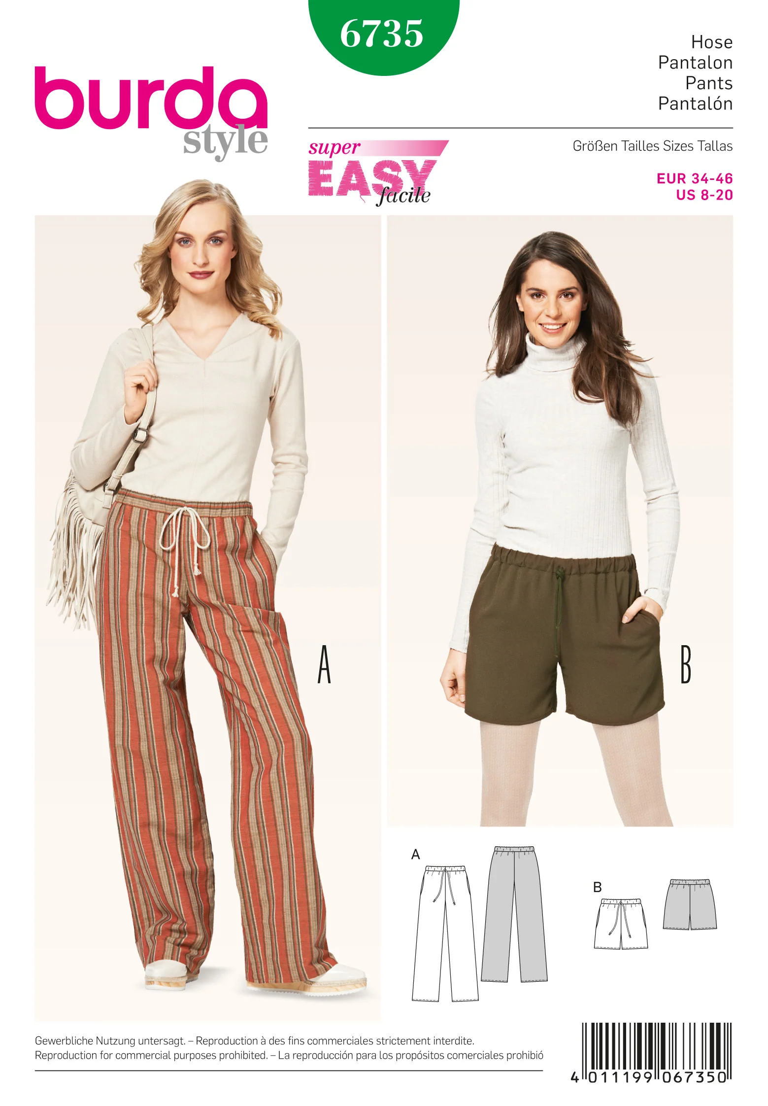 BURDA - 6735 Ladies Pants