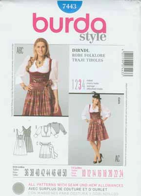 BURDA - 7443 Costume Ladies Folklore