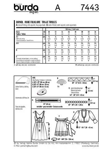 BURDA - 7443 Costume Ladies Folklore - Image 3