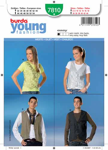 BURDA - 7810 Unisex Vest