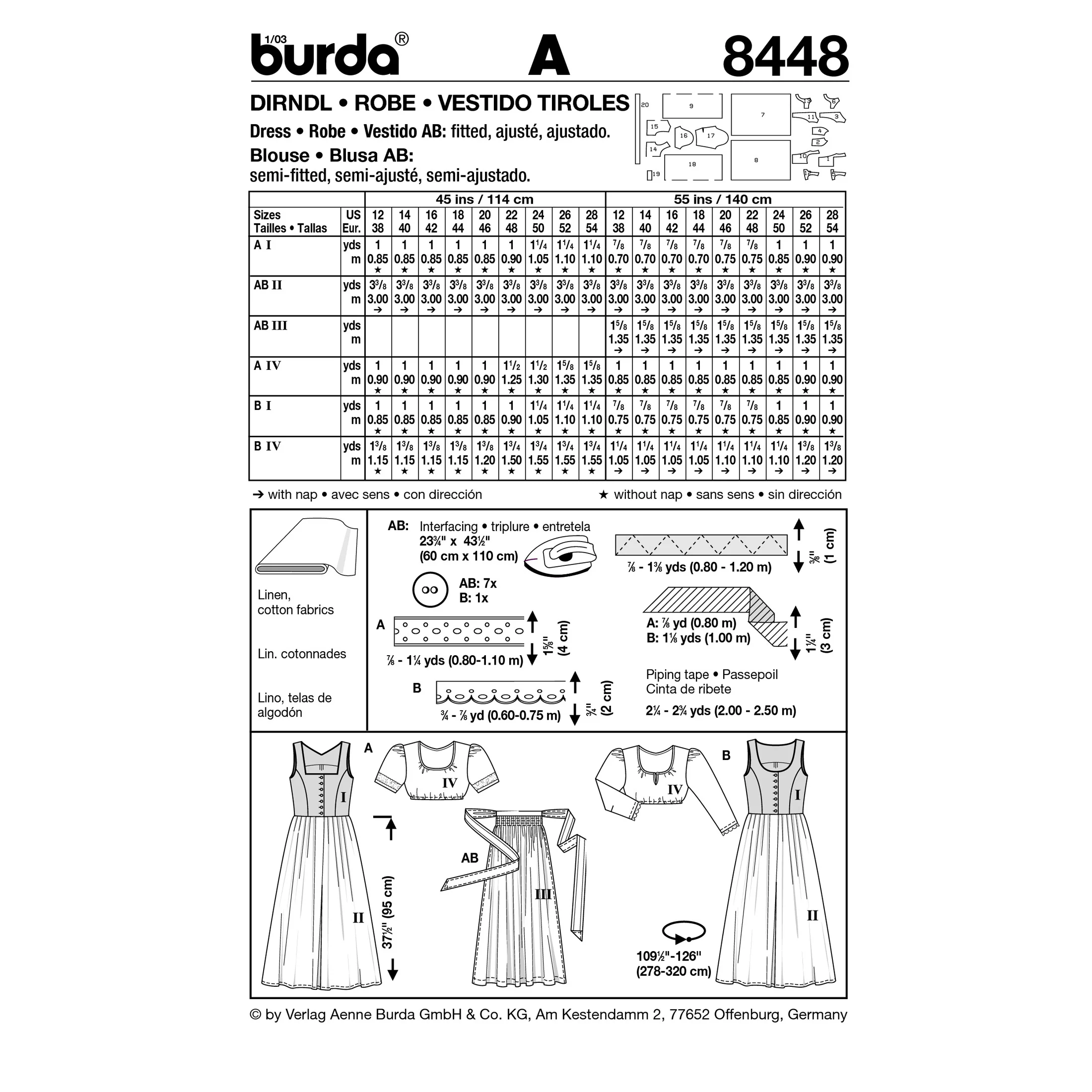 BURDA - 8448 Costume Ladies Folklore - Image 2