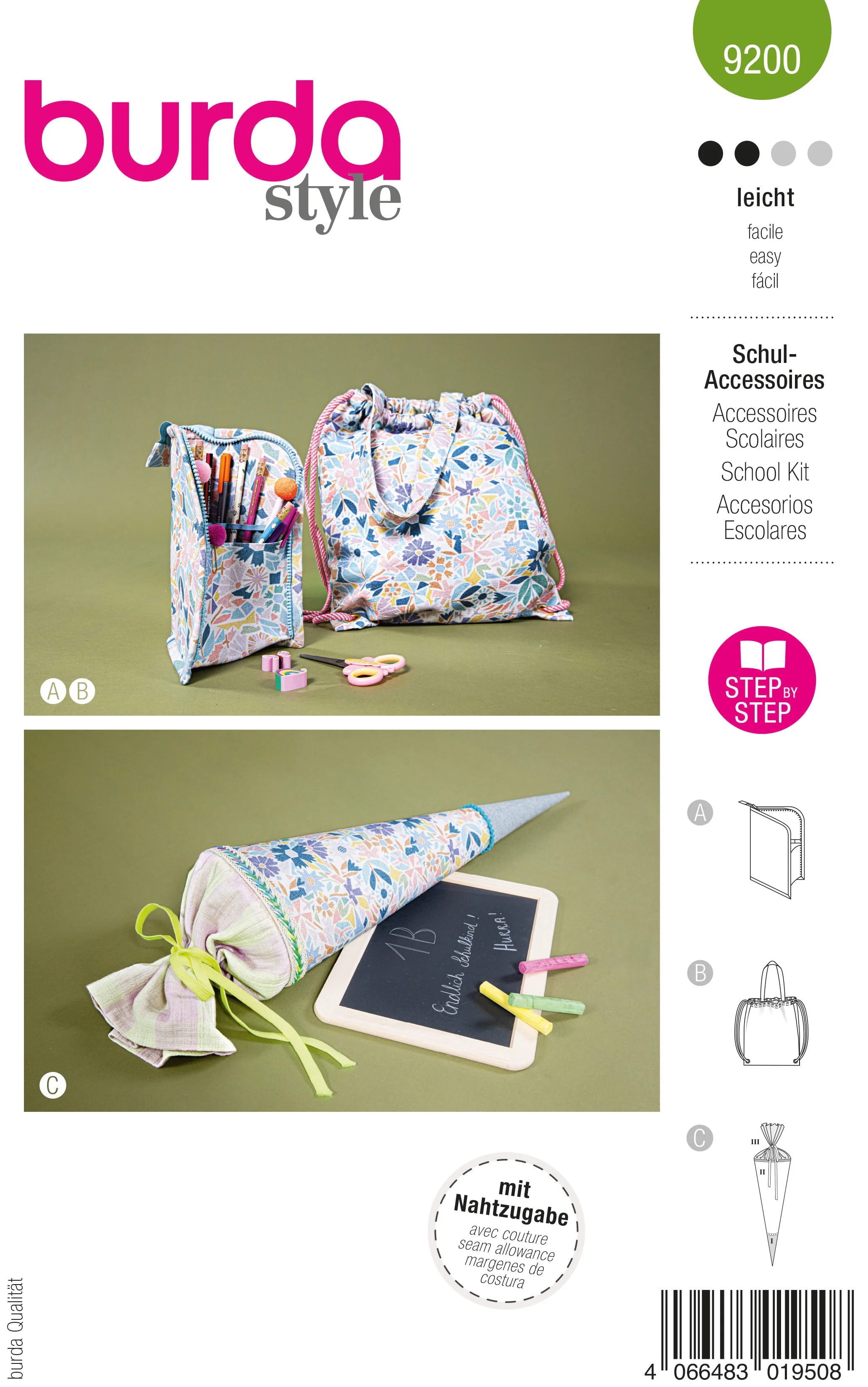 Burda 9200 - School Accessoires