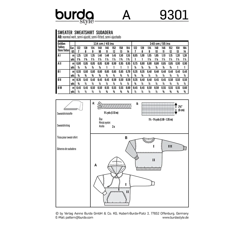 BURDA - 9301 Hoodie - Image 2