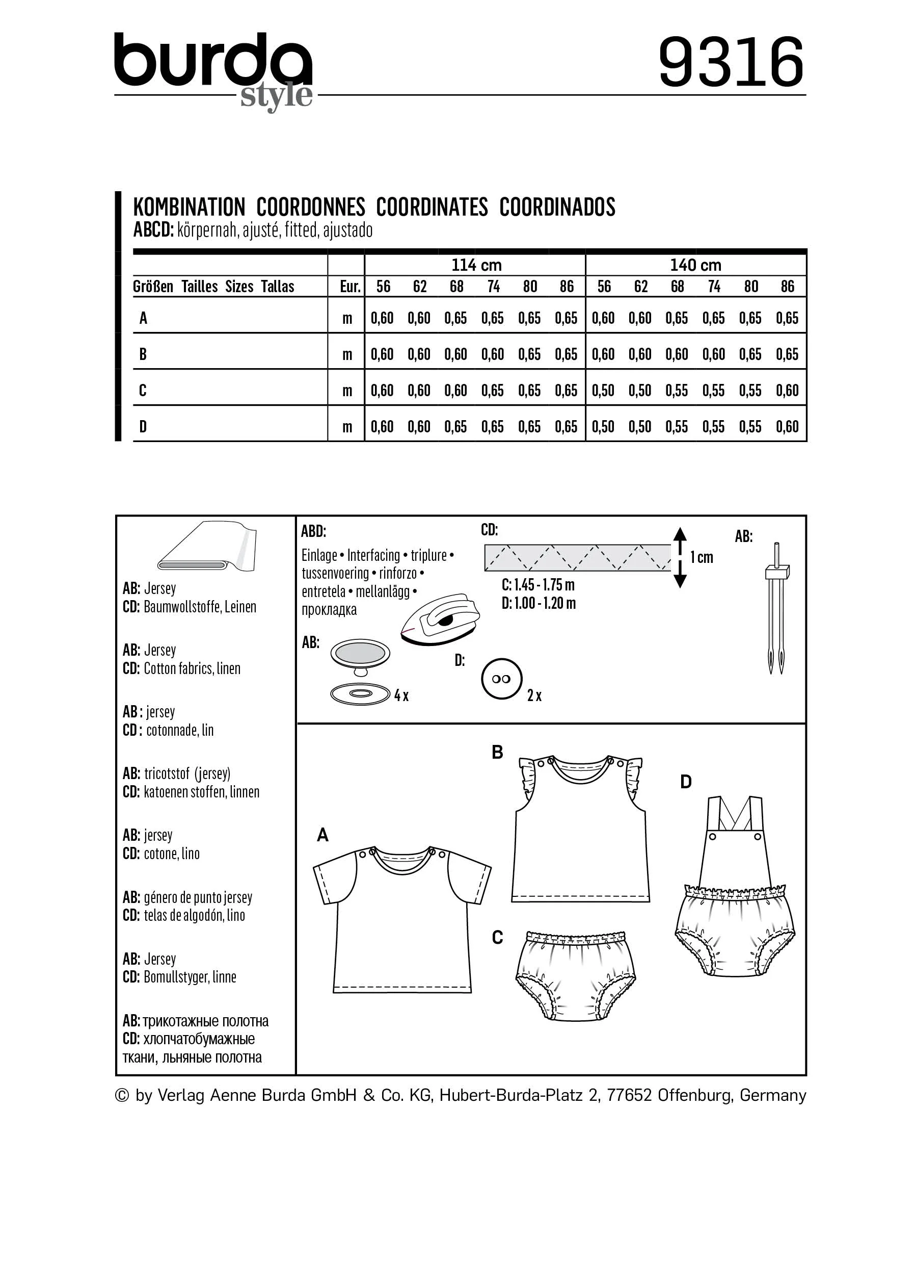 BURDA - 9316 Shirt – Top – Wide-Leg Panties – Bibbed Shorts - Image 2